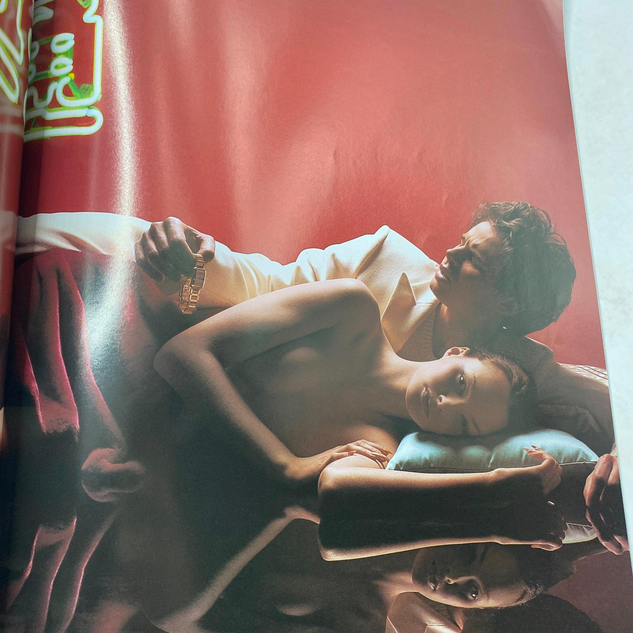 An artistic editorial photo spread from Detour Magazine August 1998, illustrating the bold fashion and style of the era.