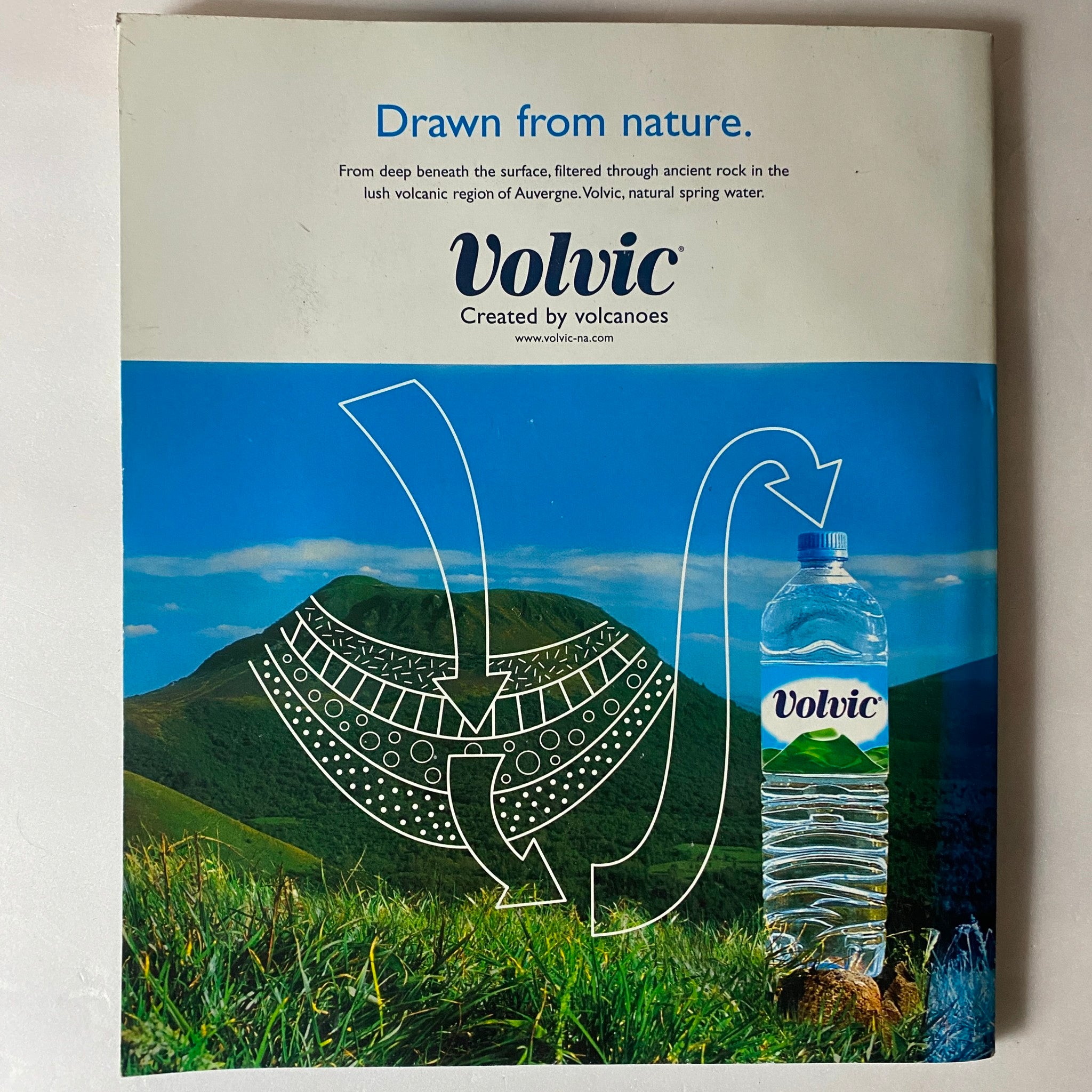 Breathe Magazine cover featuring Susan Sarandon, May - June 2005, showcasing the beauty of nature. The cover highlights Volvic water, emphasizing its natural spring water sourced from volcanic regions.