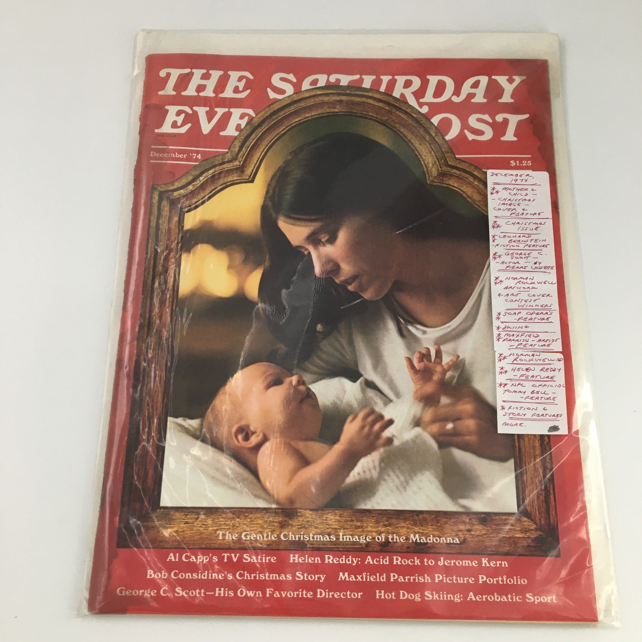 The Saturday Evening Post December 1974 Mother & Child Image Cover, Newsstand