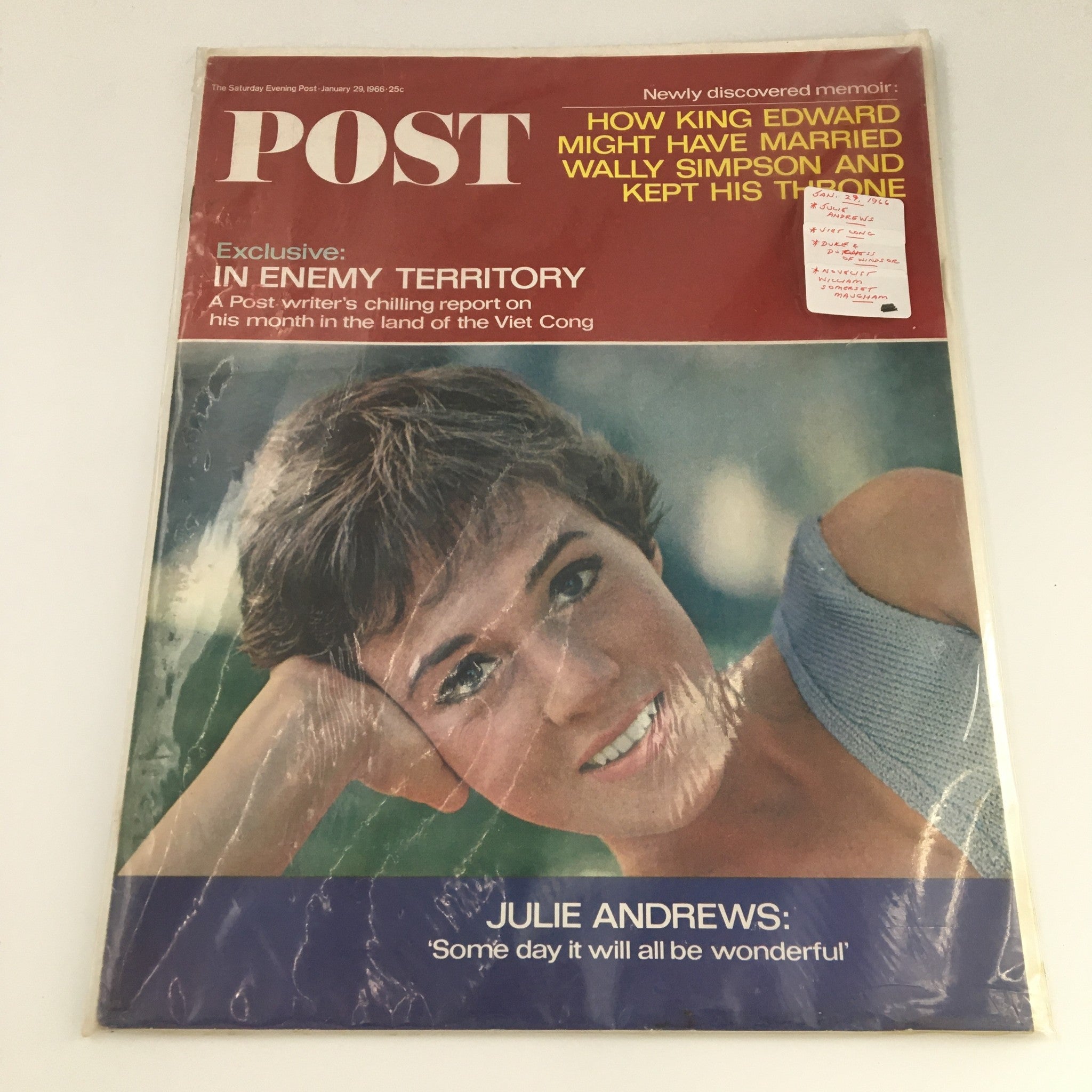 The Saturday Evening Post January 29 1966 Actress Julie Andrews Cover, Newsstand