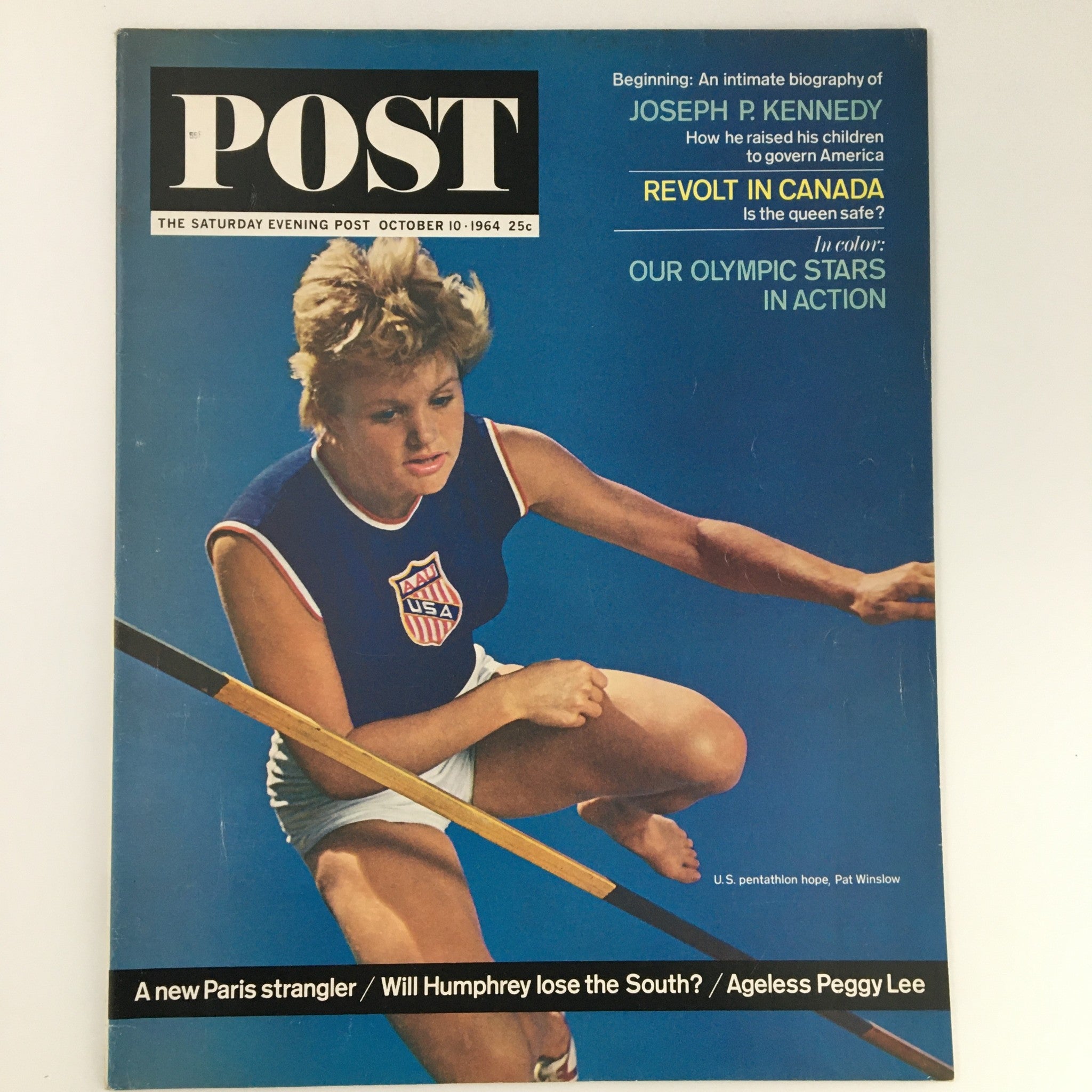 The Saturday Evening Post October 10 1964 Pat Wilson Olympics Cover, Newsstand