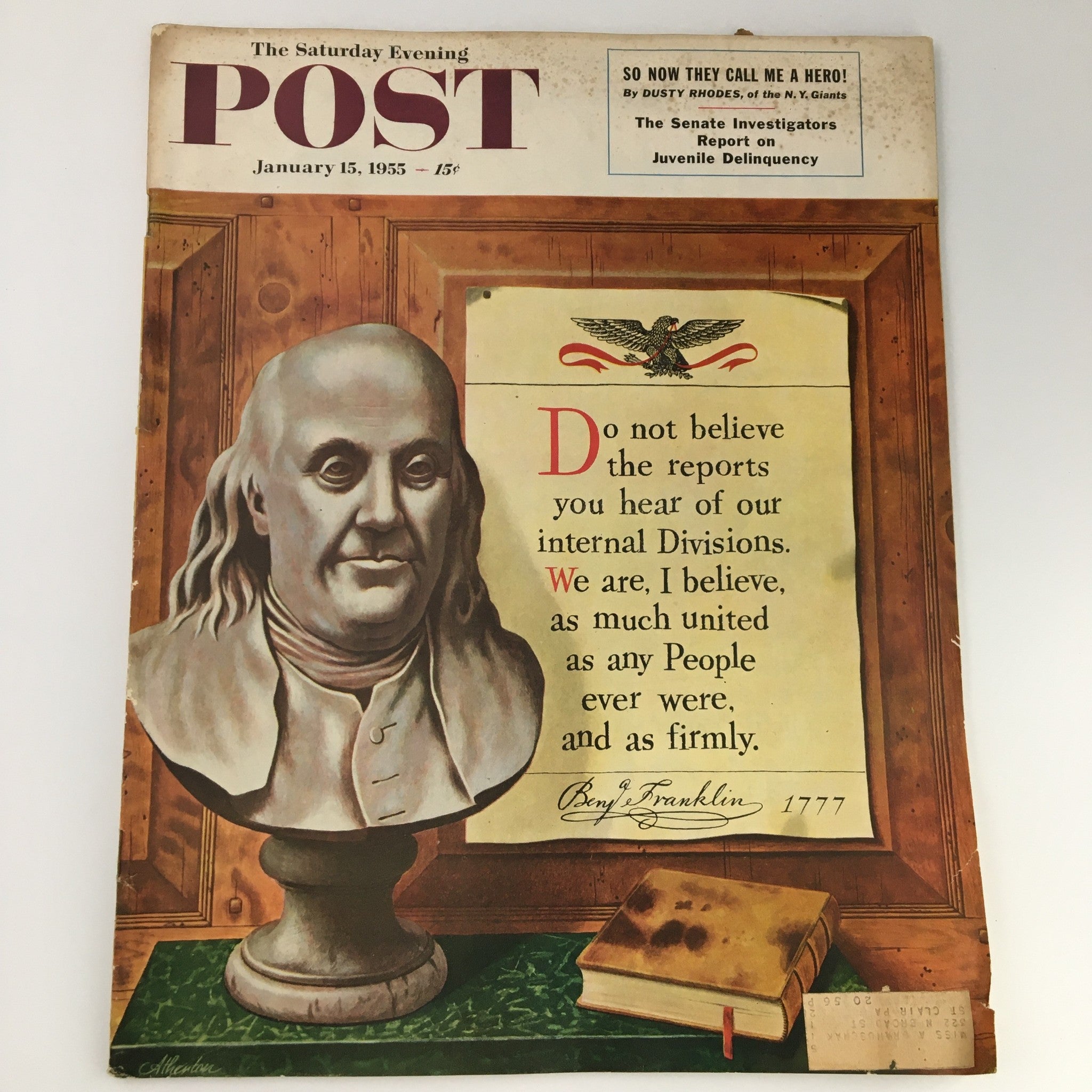 The Saturday Evening Post January 15 1955 Benjamin Franklin Famous Quote Feature