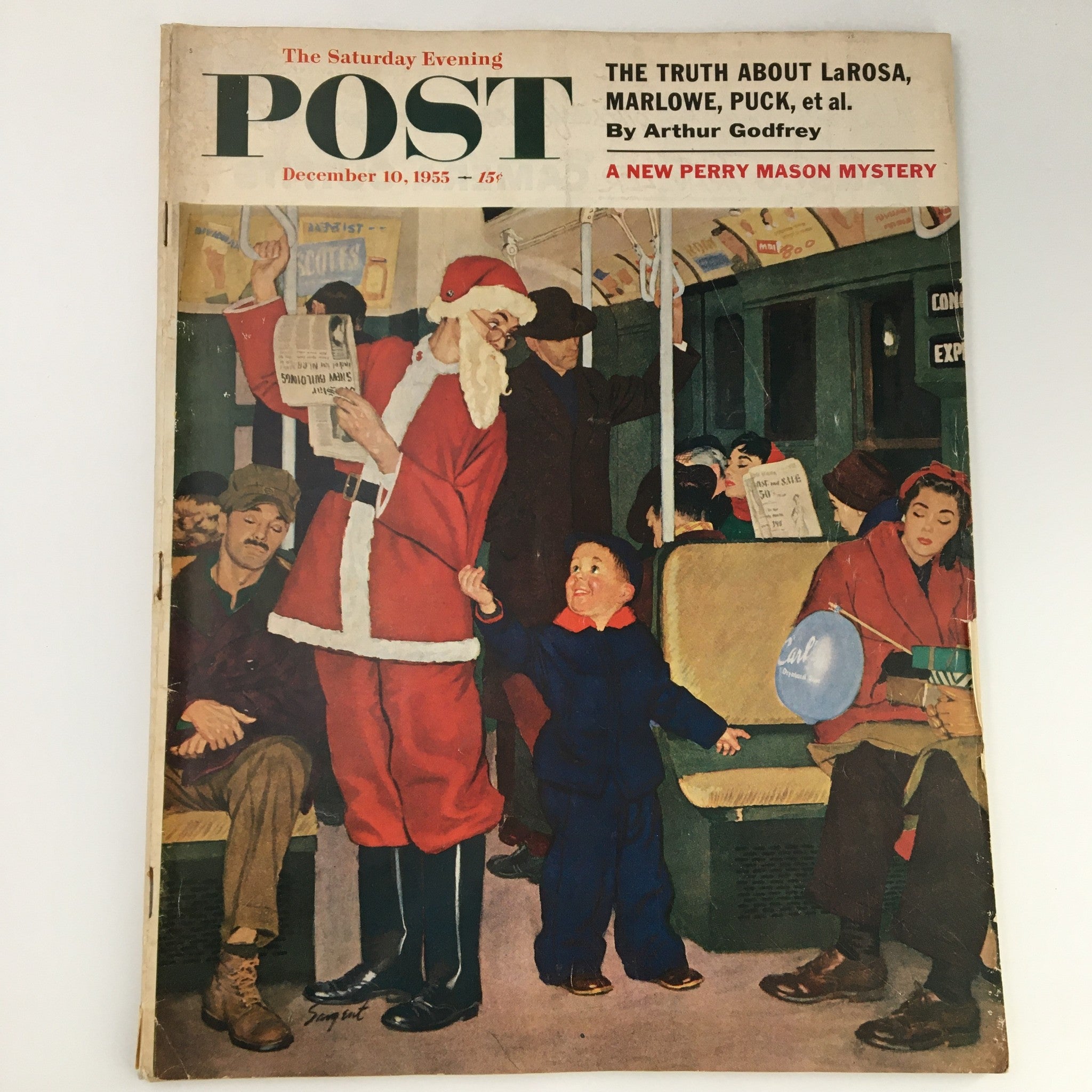 The Saturday Evening Post December 10 1955 LaRosa, Marlowe & Puck, Newsstand