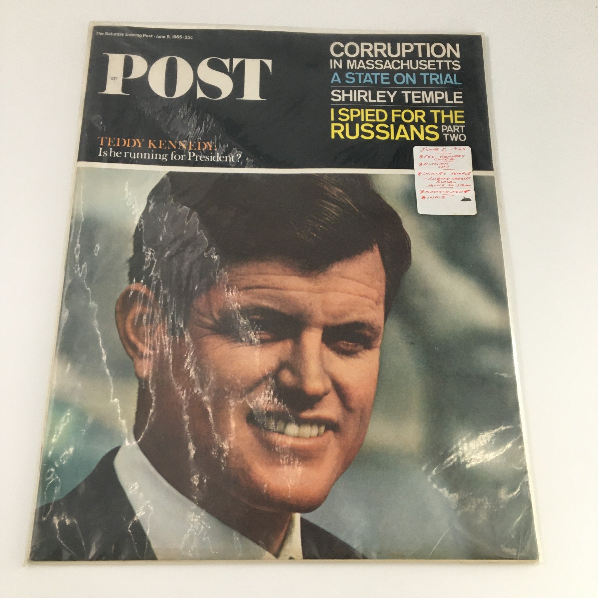 The Saturday Evening Post June 5 1965 Teddy Kennedy Cover Feature, Newsstand