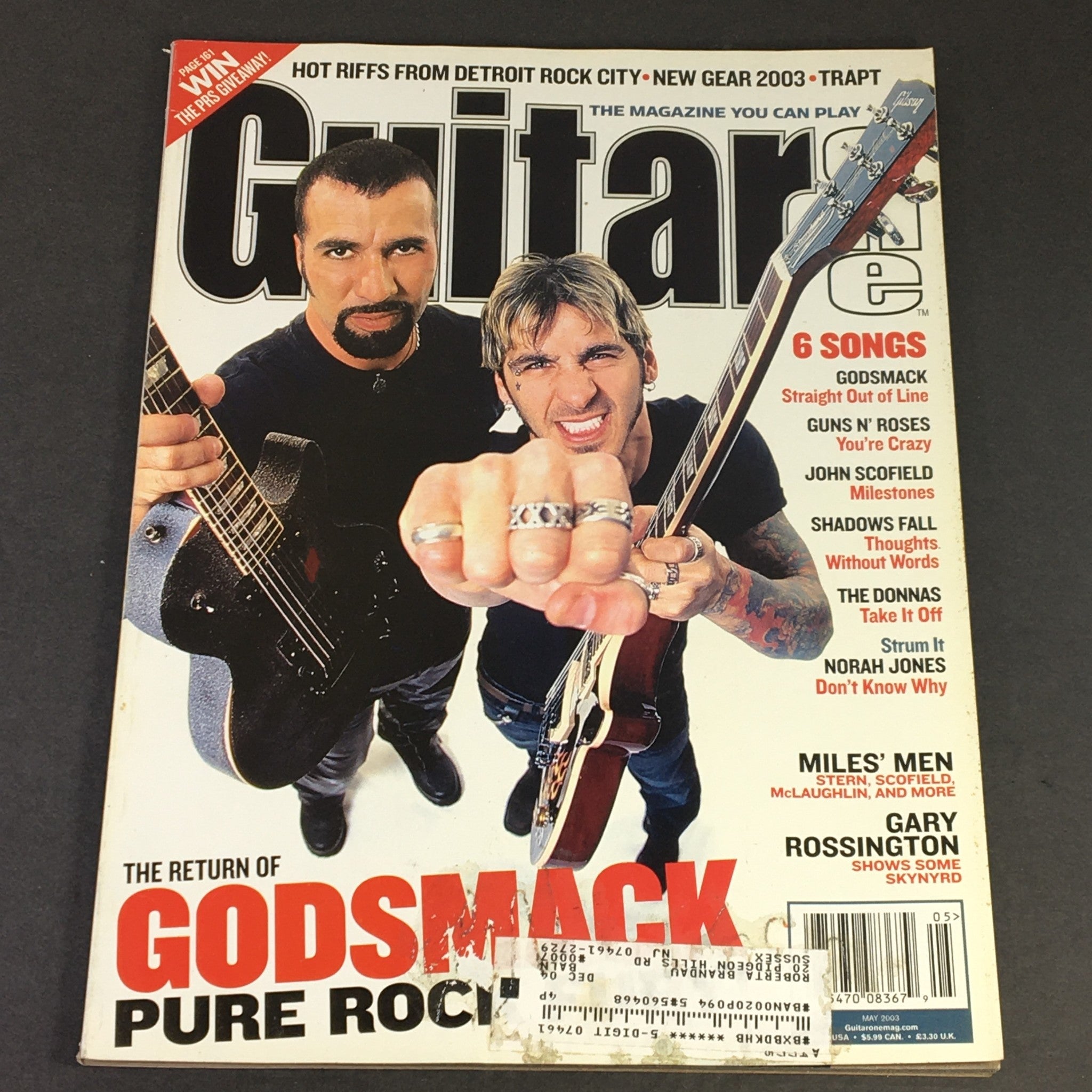 Guitar One Magazine May 2003 - Godsmack, Guns N' Roses and Norah Jones