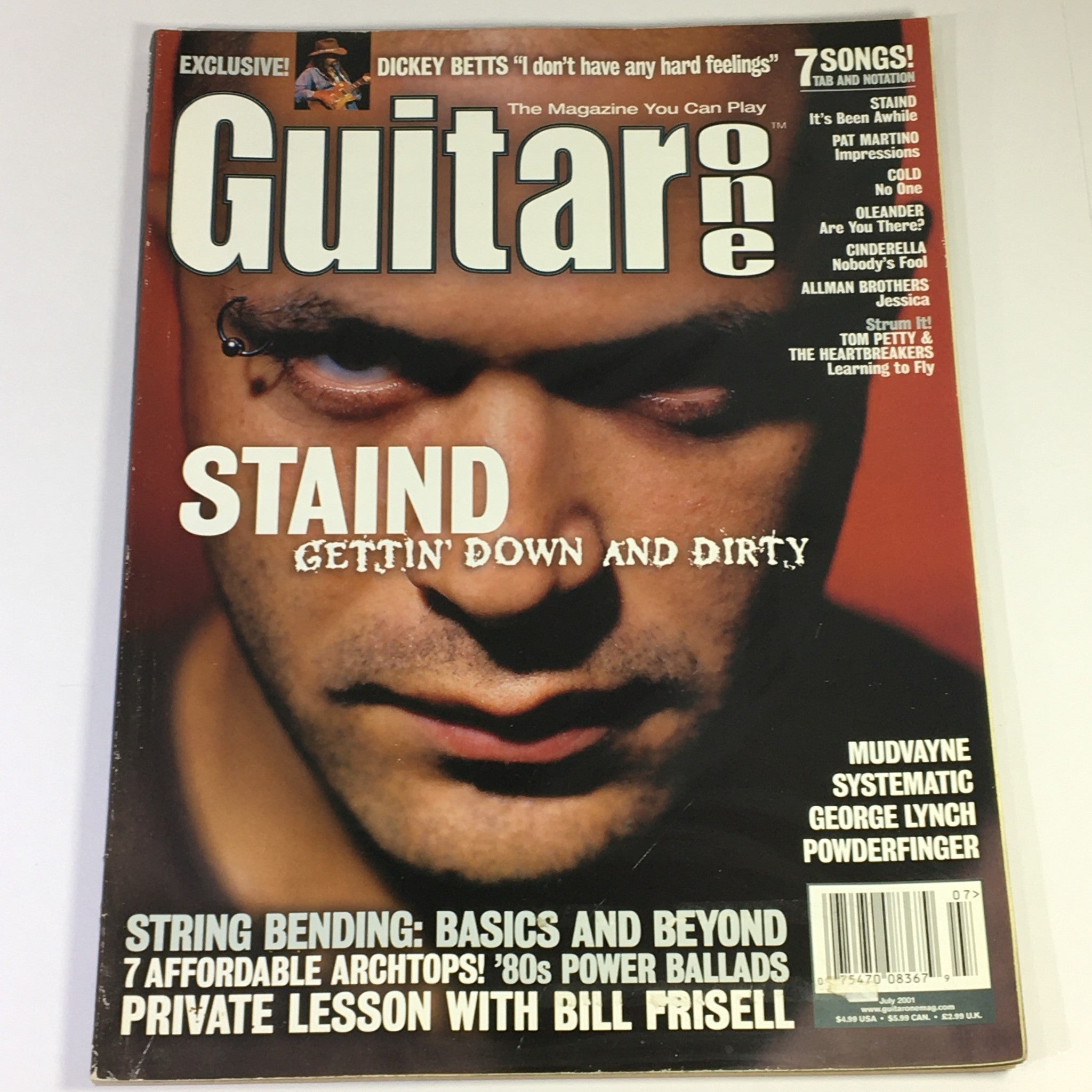 Guitar One Magazine July 2001 - Staind's Mike Mushok, Mudwayne & George Lynch