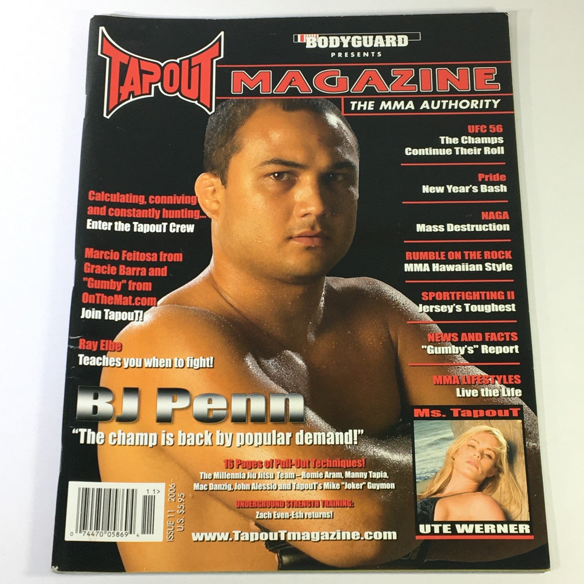 Tapout MMA Magazine #11 2006 - BJ Penn / Ms. Tapout Ute Werner / Newsstand