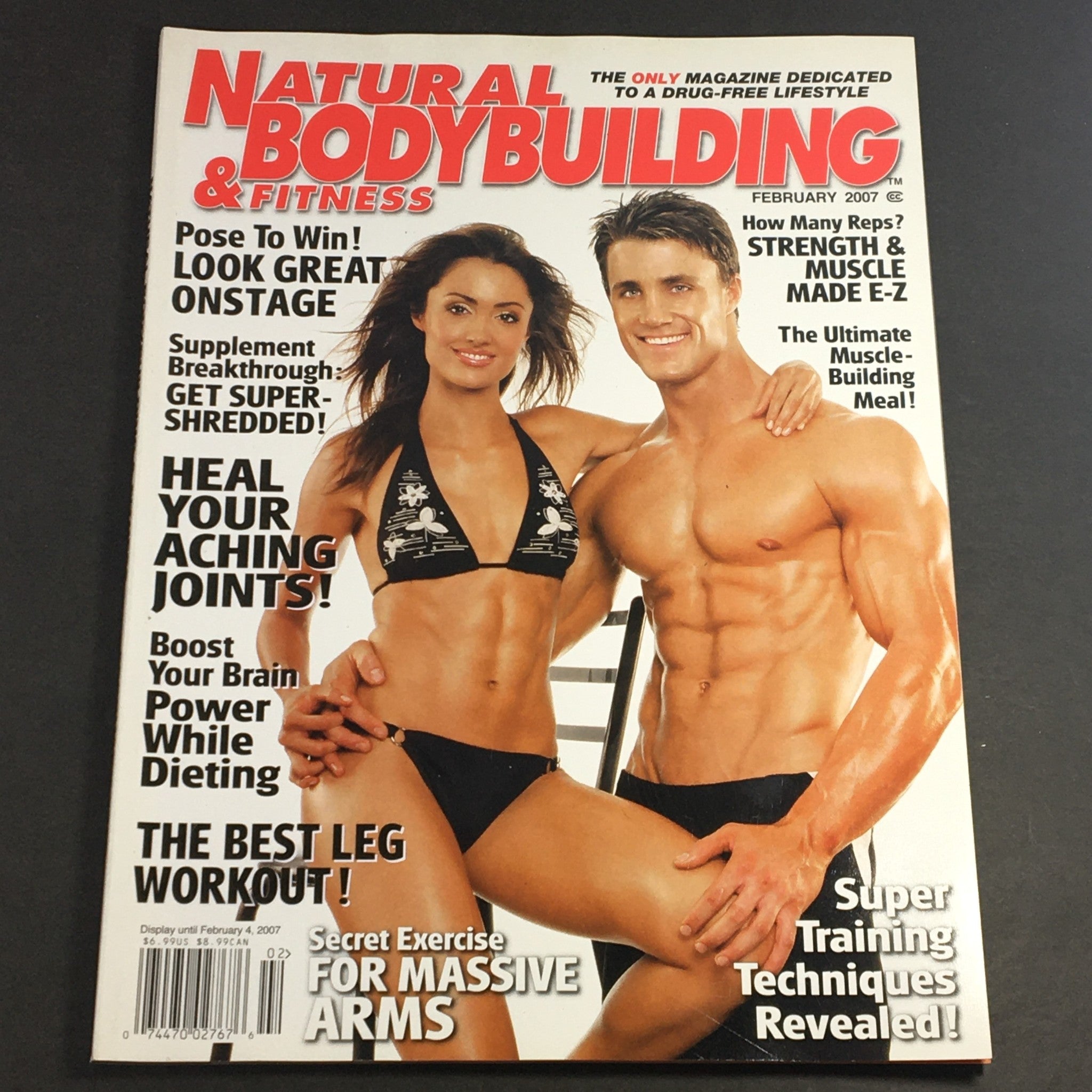 Natural Bodybuilding & Fitness February 2007 cover featuring Greg Plitt and Katie Cleary, showcasing fitness tips and bodybuilding advice.