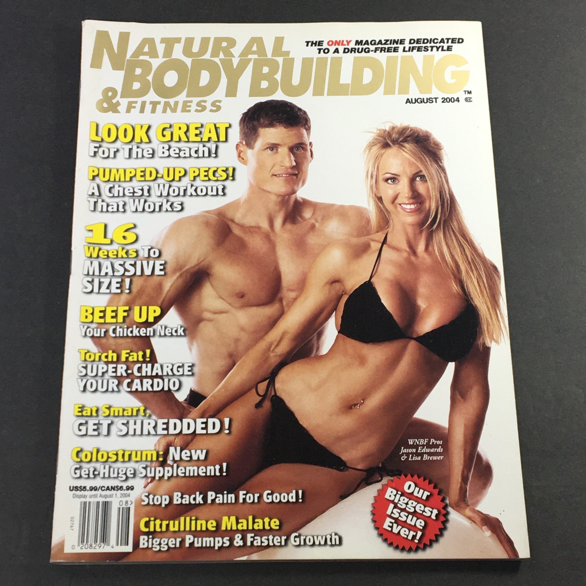 Natural Bodybuilding & Fitness August 2004 - Pros Jason Edwards & Lisa Brewer