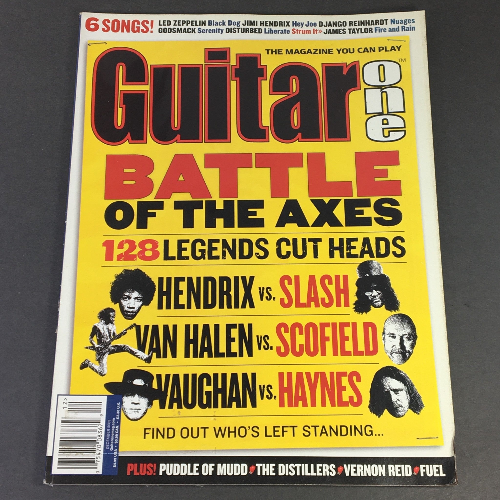 Guitar One Magazine December 2003 - Jimi Hendrix vs Slash, Vaughan vs Haynes