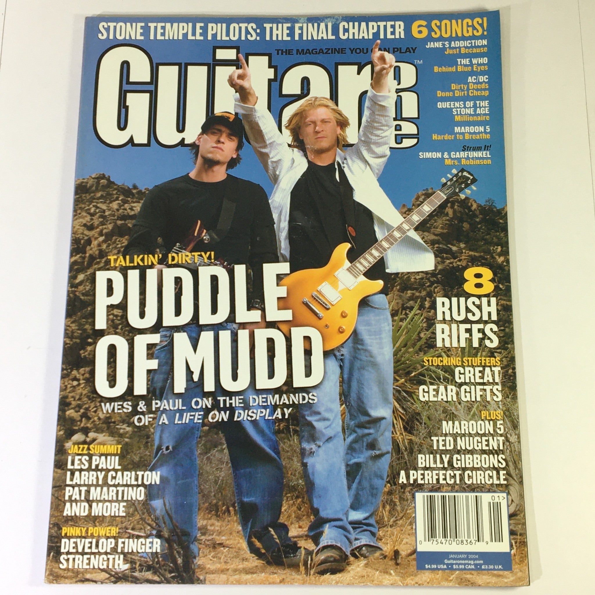 Guitar One Magazine January 2004 - Puddle of Mudd, Les Paul and Larry Carlton