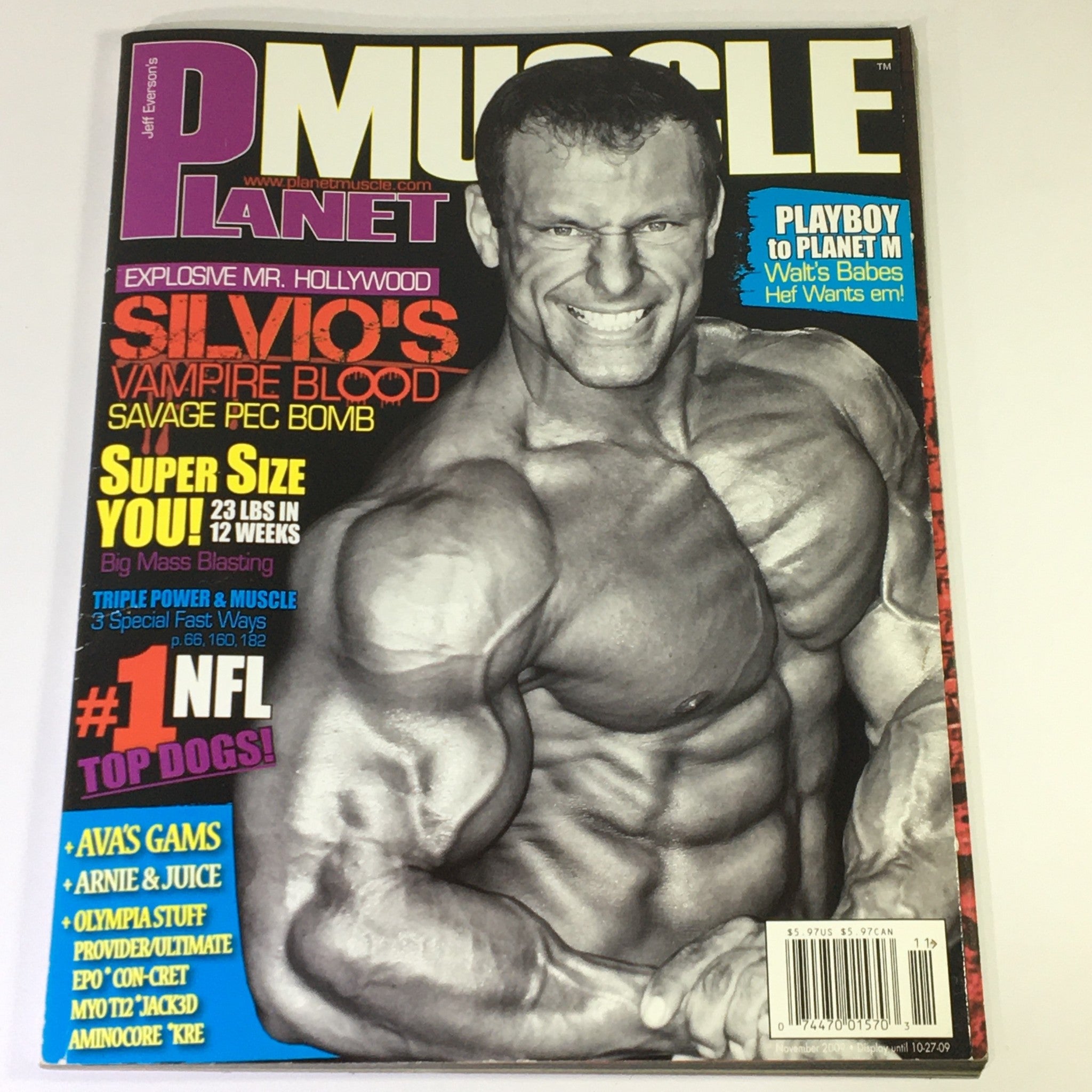 November 2009 issue of Planet Muscle magazine featuring Silvio Samuel on the cover, showcasing muscle fitness, bodybuilding culture, and training tips.