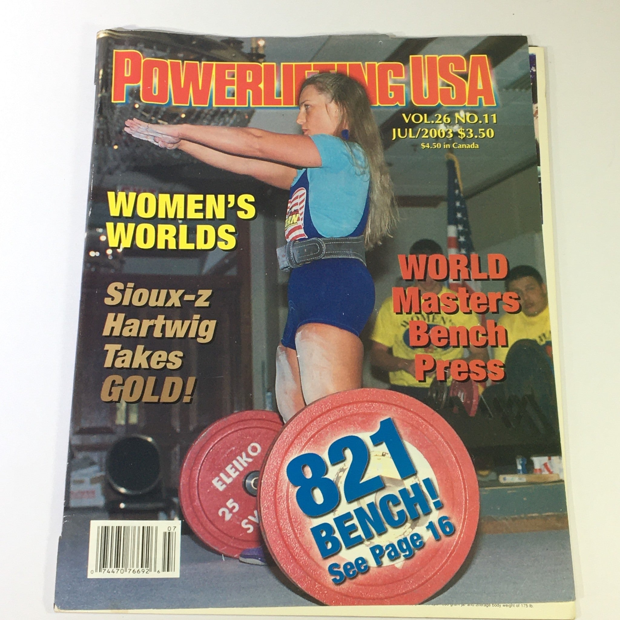 Powerlifting USA July 2003 Vol 26 #11 - IPF World Champion Sioux-z Hartwig