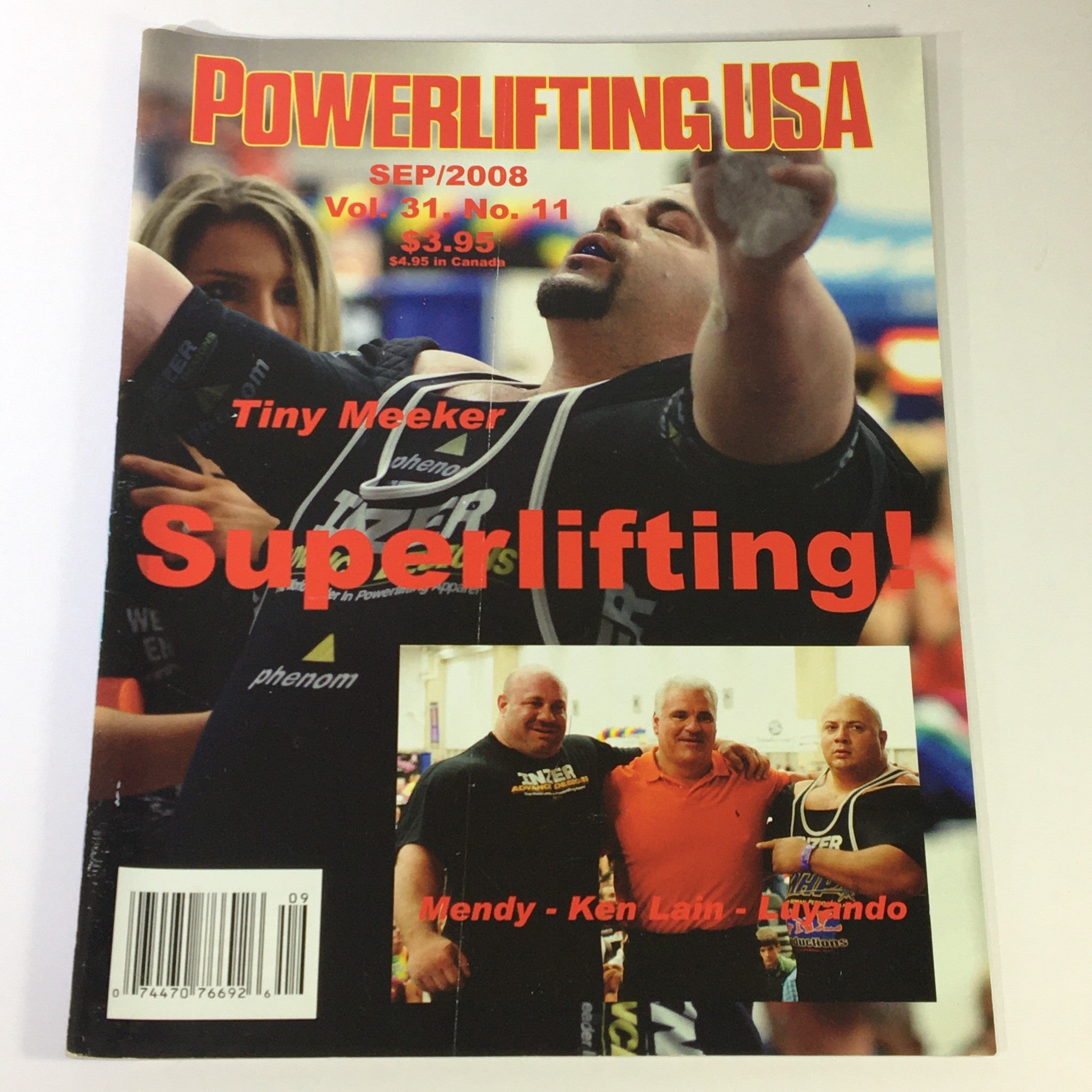 Powerlifting USA September 2008 Vol 31 #11 - Tiny Meeker, Scot Mendelson & Ken L