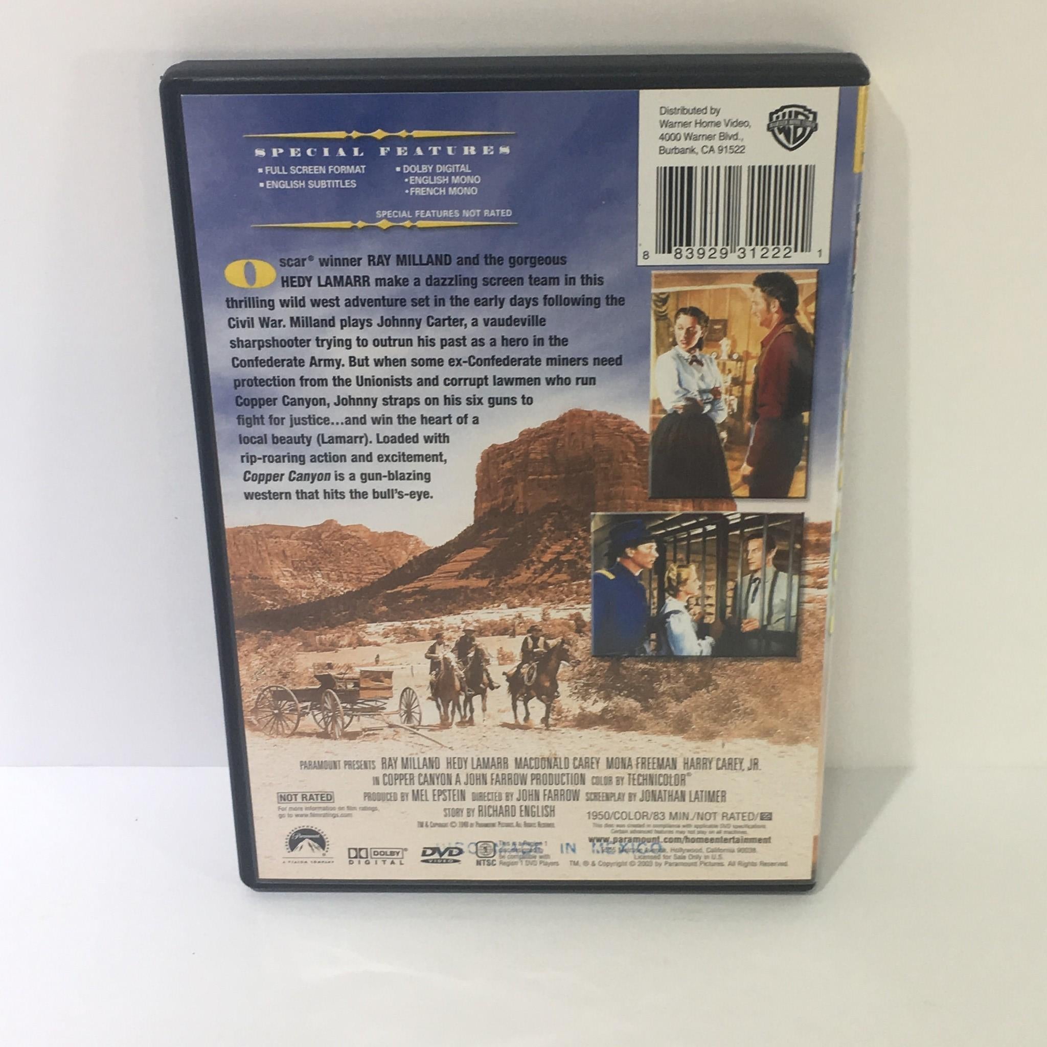 Copper Canyon Ray Milland Hedy Lamarr DVD