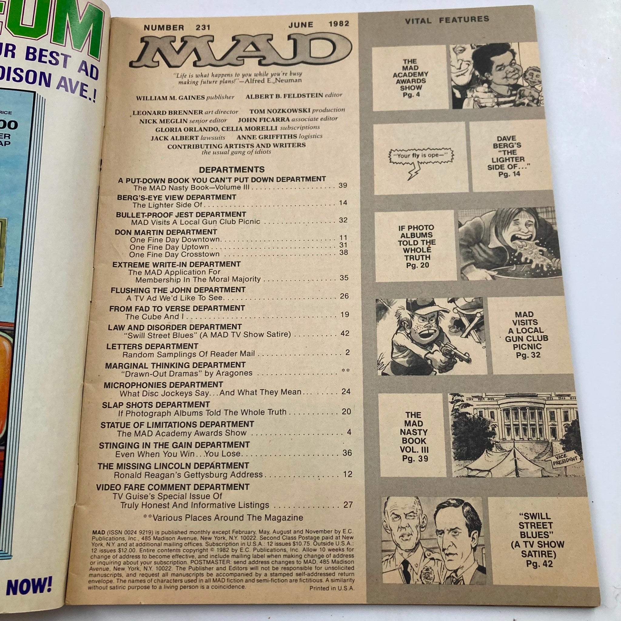 Mad Magazine June 1982 No. 231 The Academy Awards 6.0 FN Fine No Label