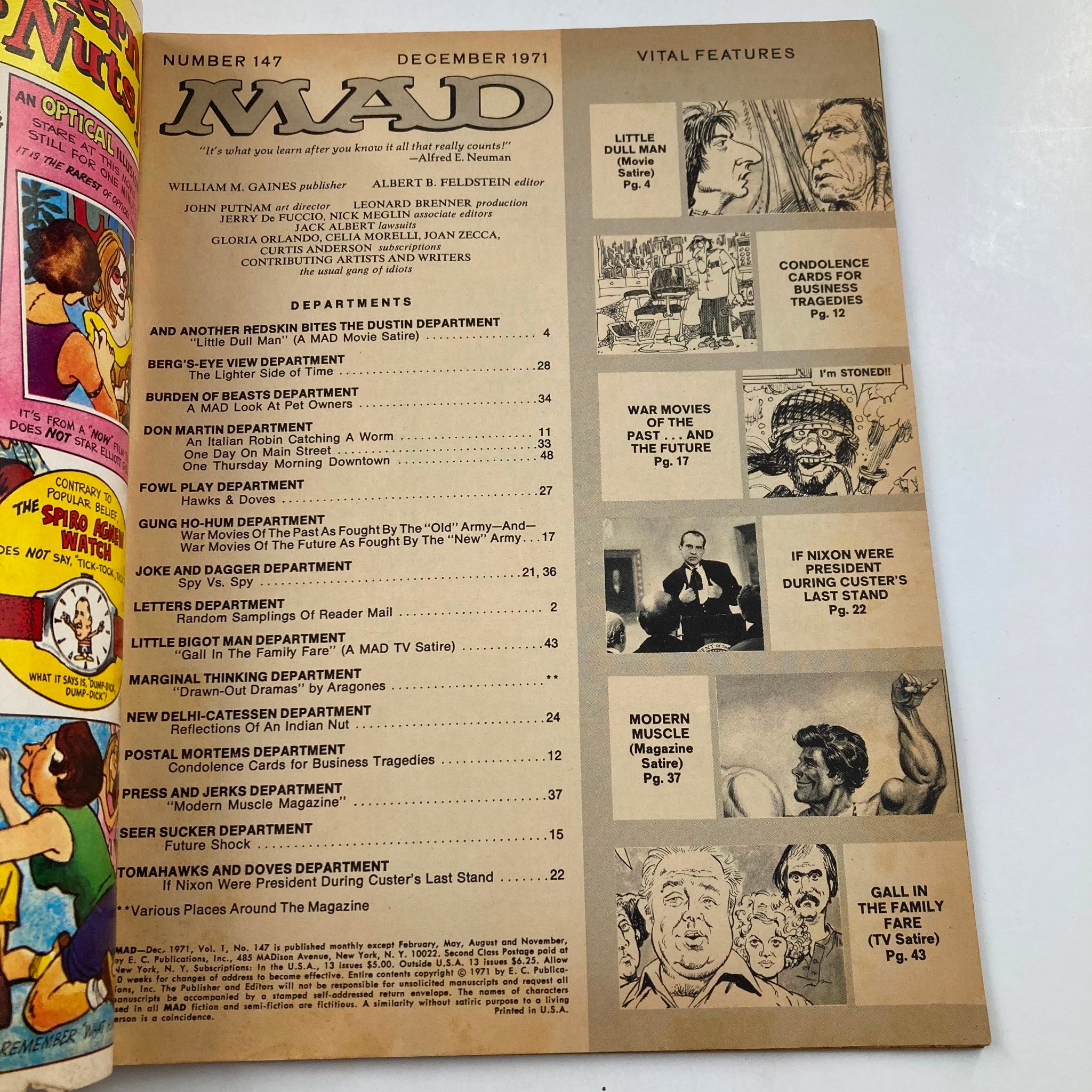 Mad Magazine December 1971 No. 147 Little Dull Man 6.0 FN Fine No Label