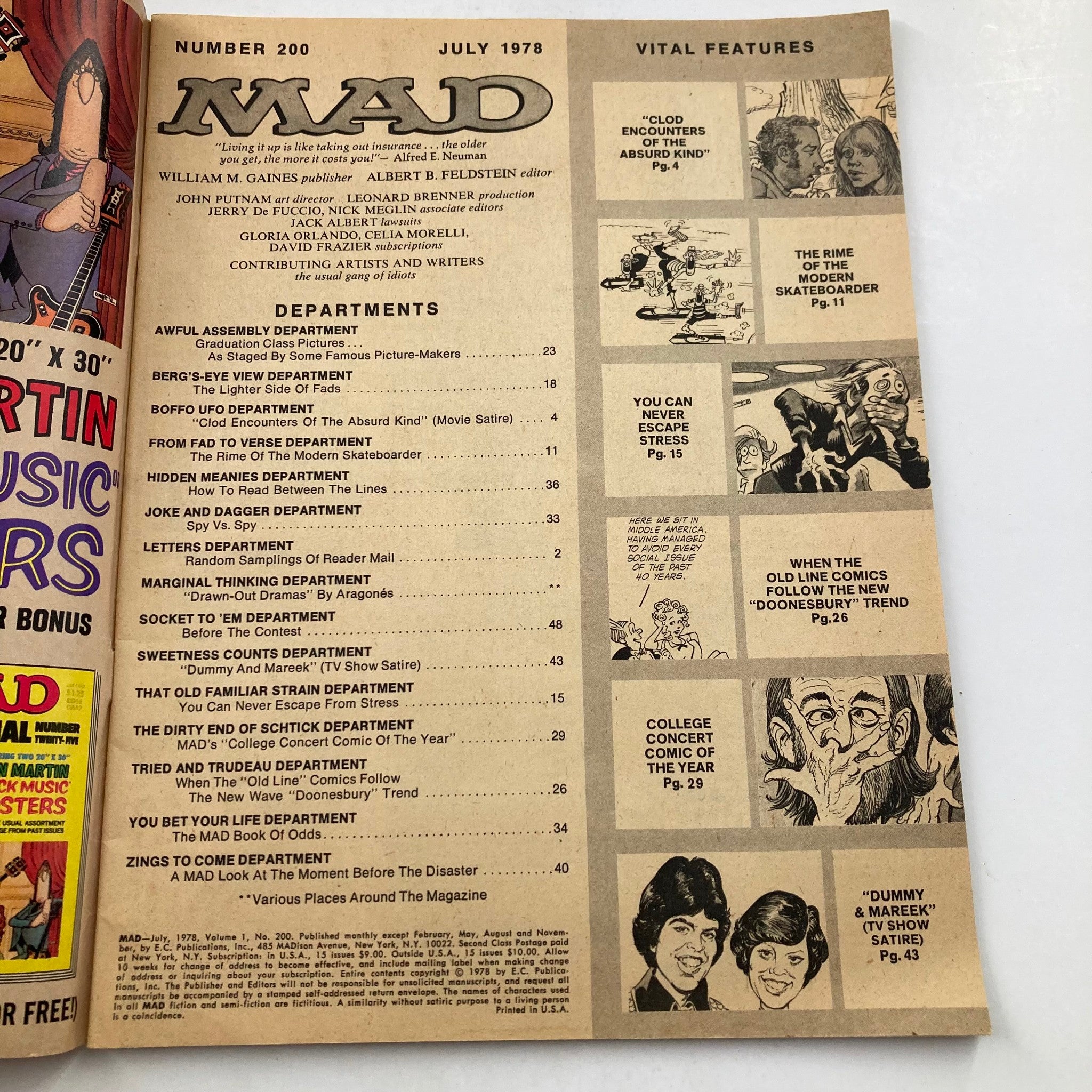 Mad Magazine July 1978 No. 200 We Chide Close Encounters 6.0 FN Fine No Label