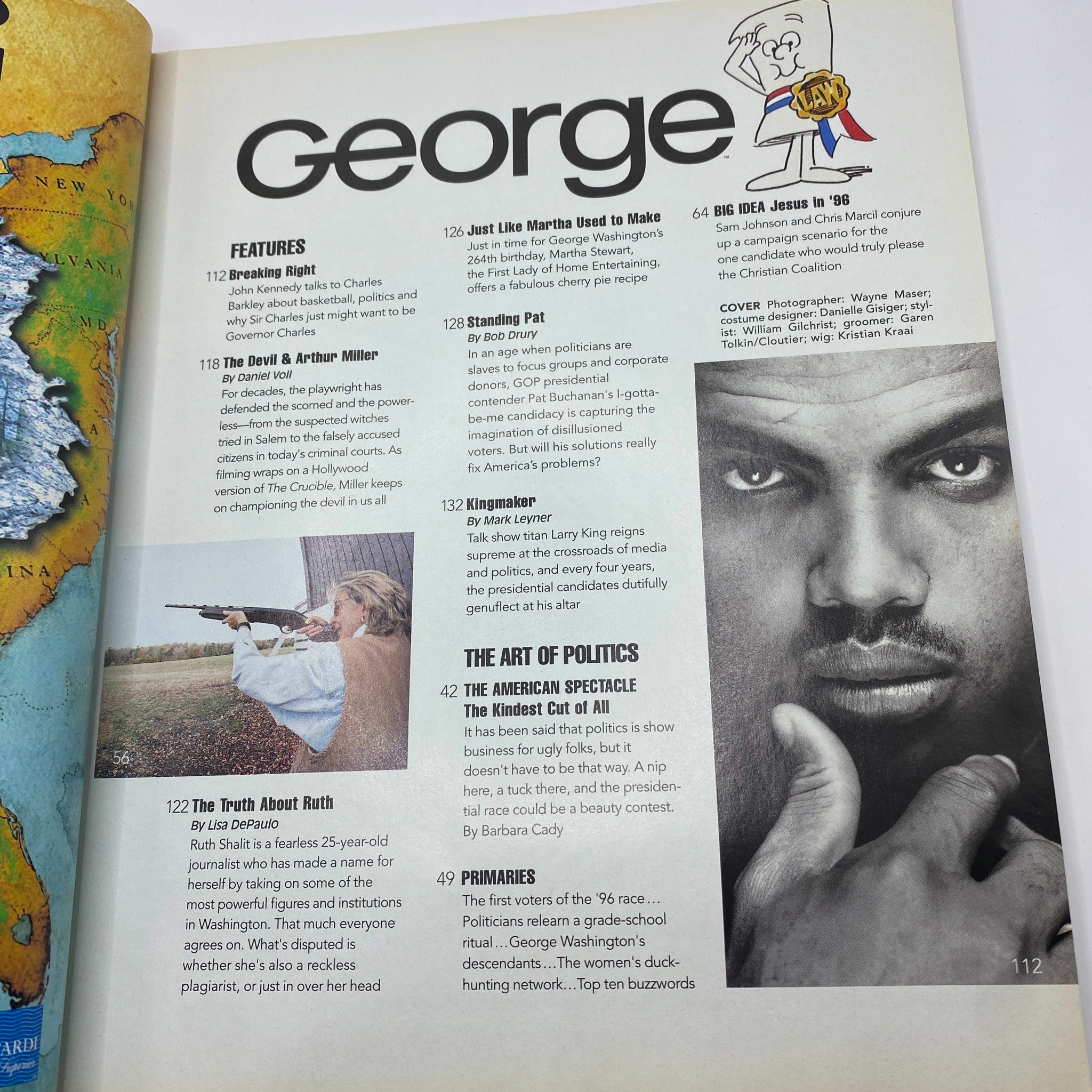 George Magazine February - March 1996 Charles Barkley Cover VG