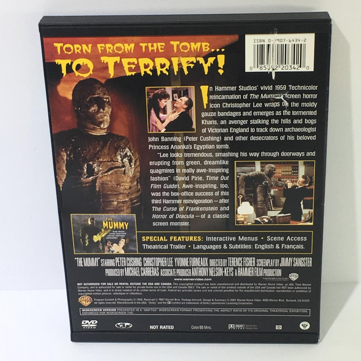 The Mummy Peter Cushing Christopher Lee Yvinne Furneaux DVD