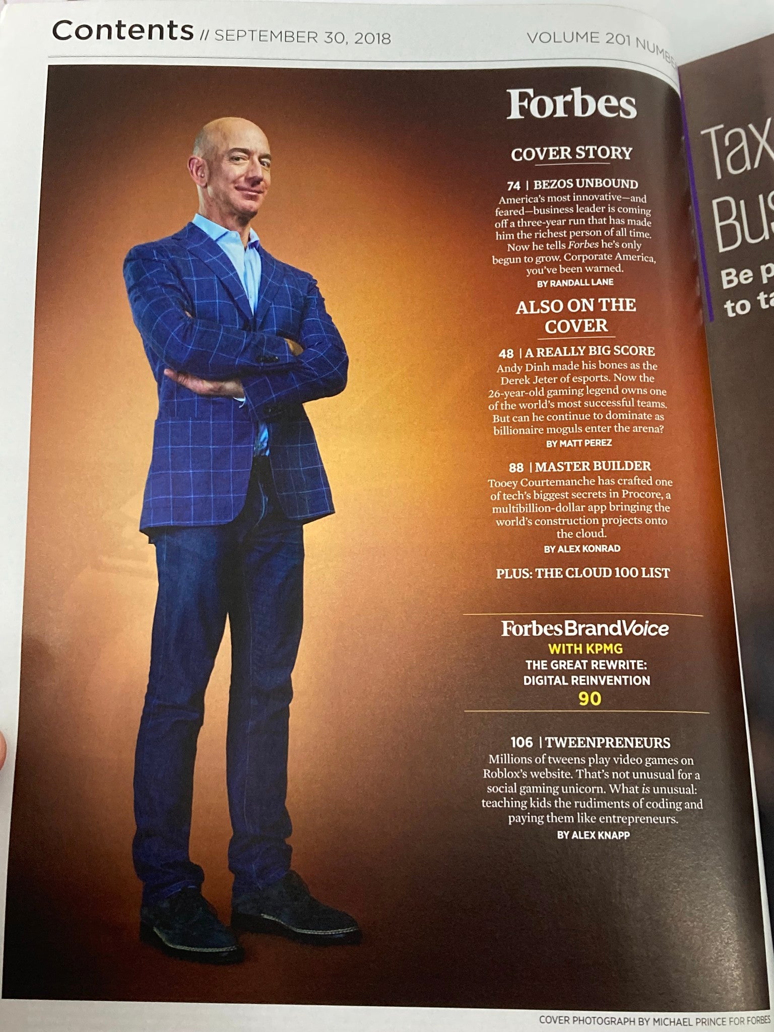 Forbes Magazine September 30 2018 Jeff Bezos The World's Richest Man