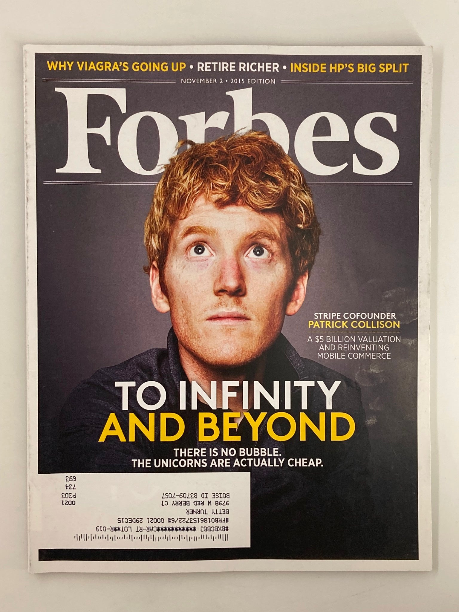 Forbes Magazine November 2 2015 Stripe Cofounder Patrick Collison