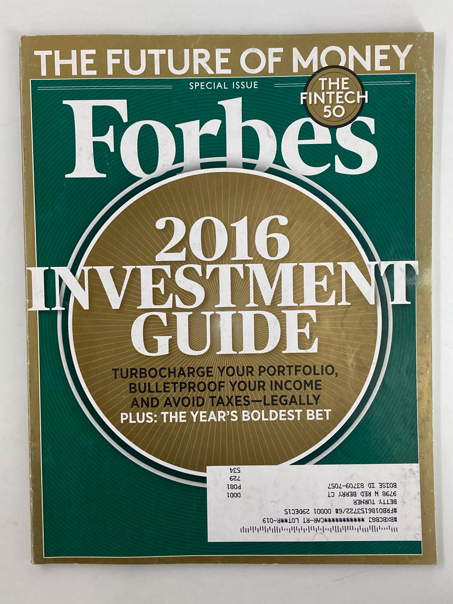 Forbes Magazine December 28 2015 The Future of Money 2016 Investment Guide