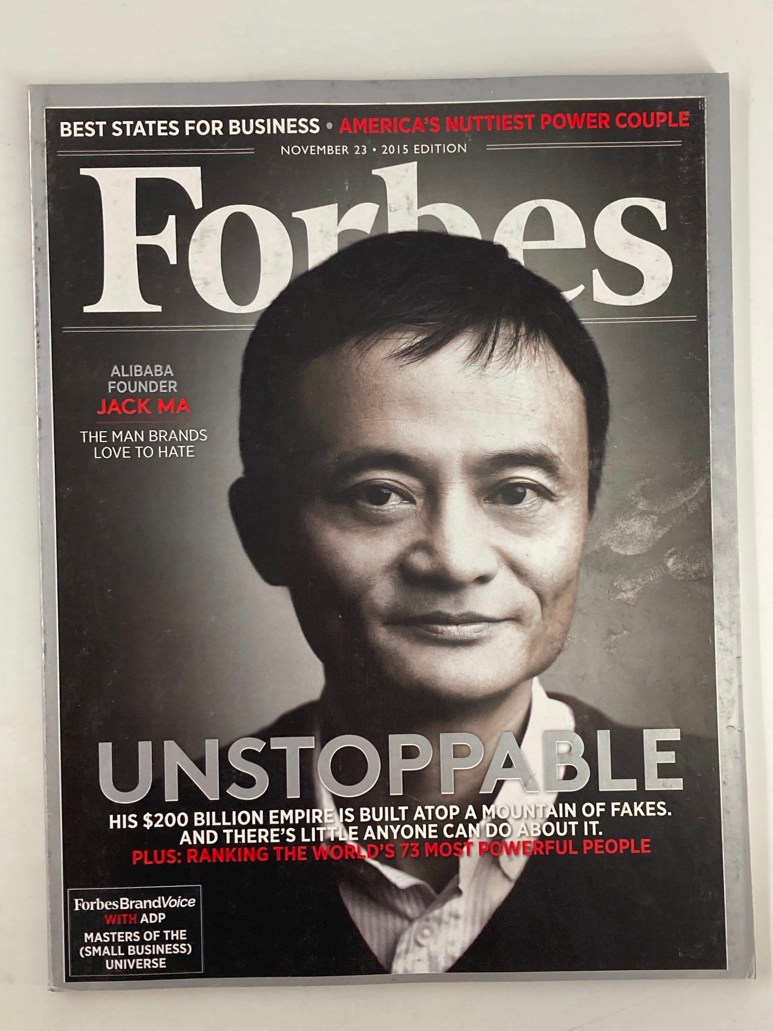 Forbes Magazine November 23 2015 Jack Ma and Vladimir Putin No Label