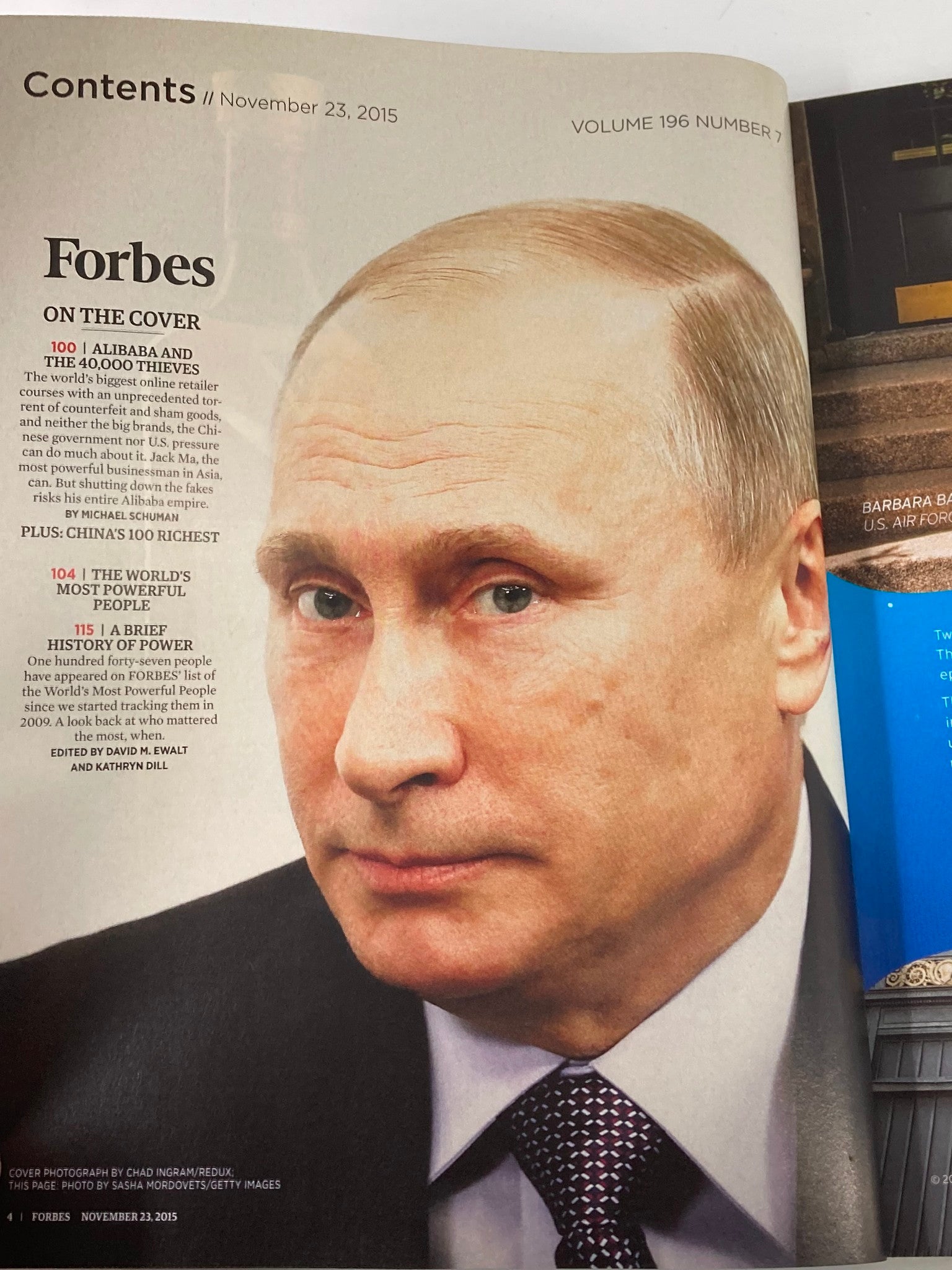 Forbes Magazine November 23 2015 Jack Ma and Vladimir Putin No Label