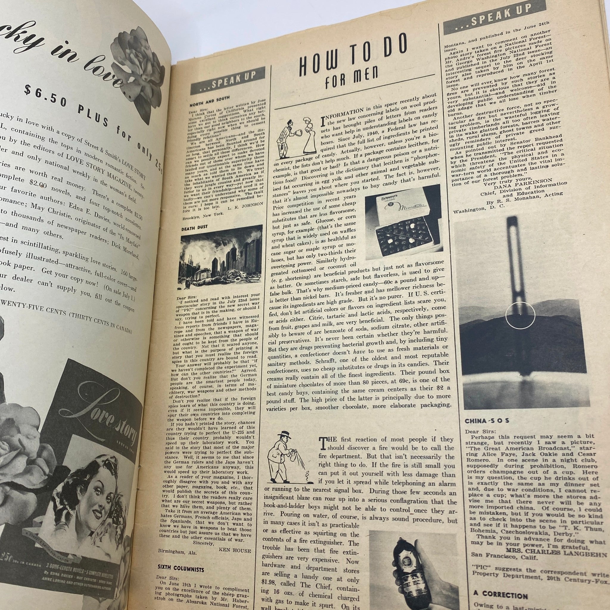 Interior page from Vintage Pic Magazine September 2, 1941, featuring a section titled 'How to Do for Men' with vintage advertisements and articles.