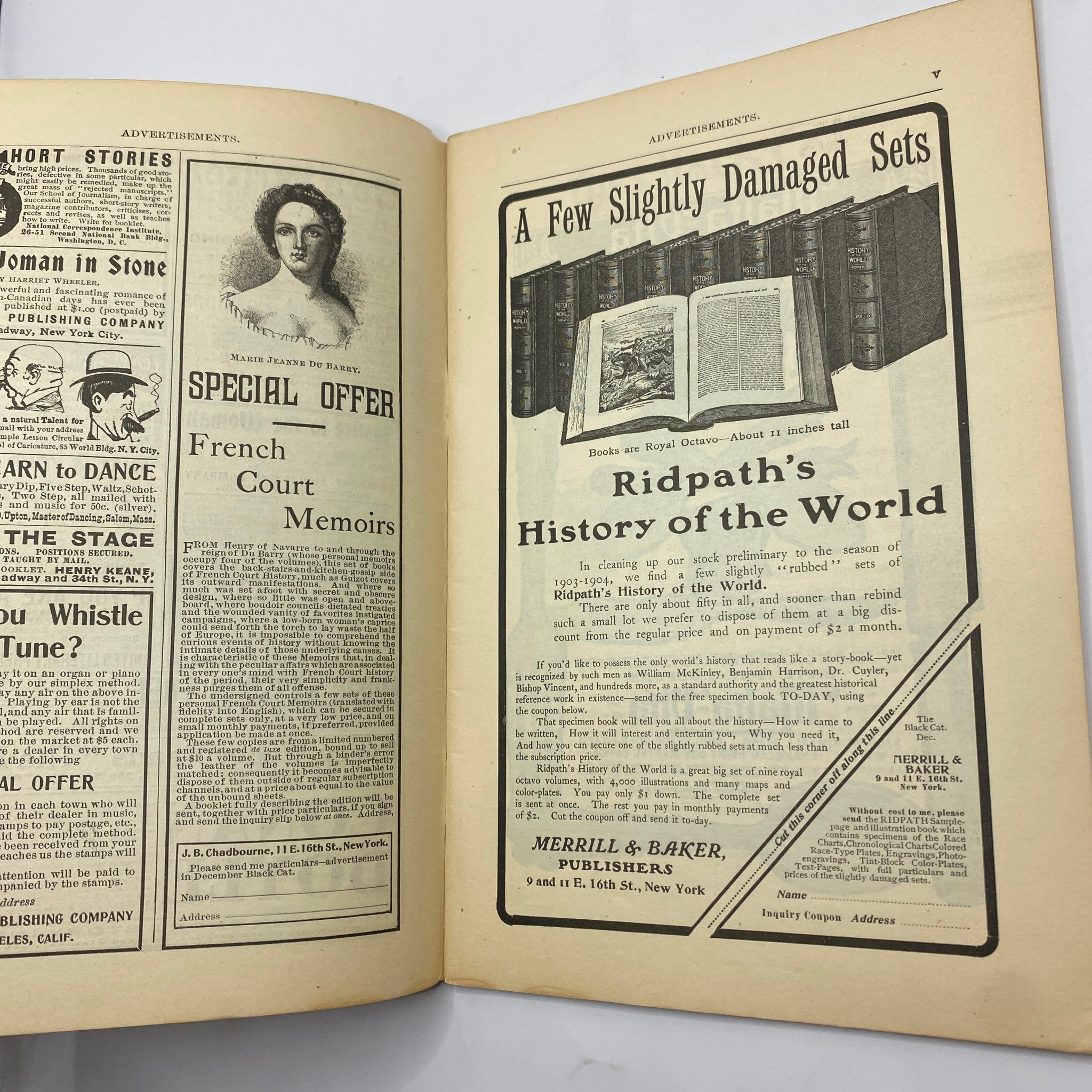 VTG The Black Cat Magazine December 1903 The Patent Envelope No Label VG