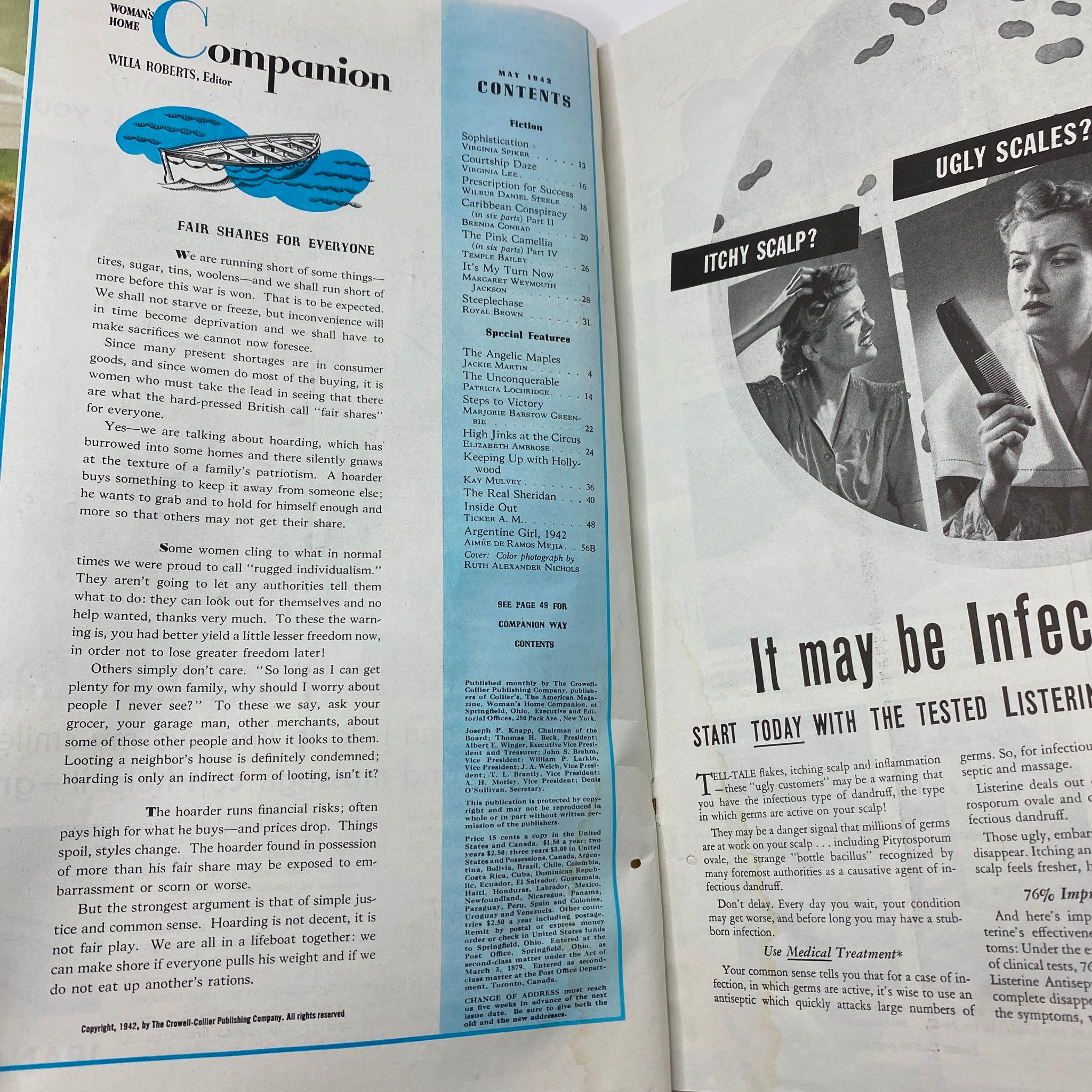 Woman's Home Companion Magazine May 1942 Seven Fine Fiction Features