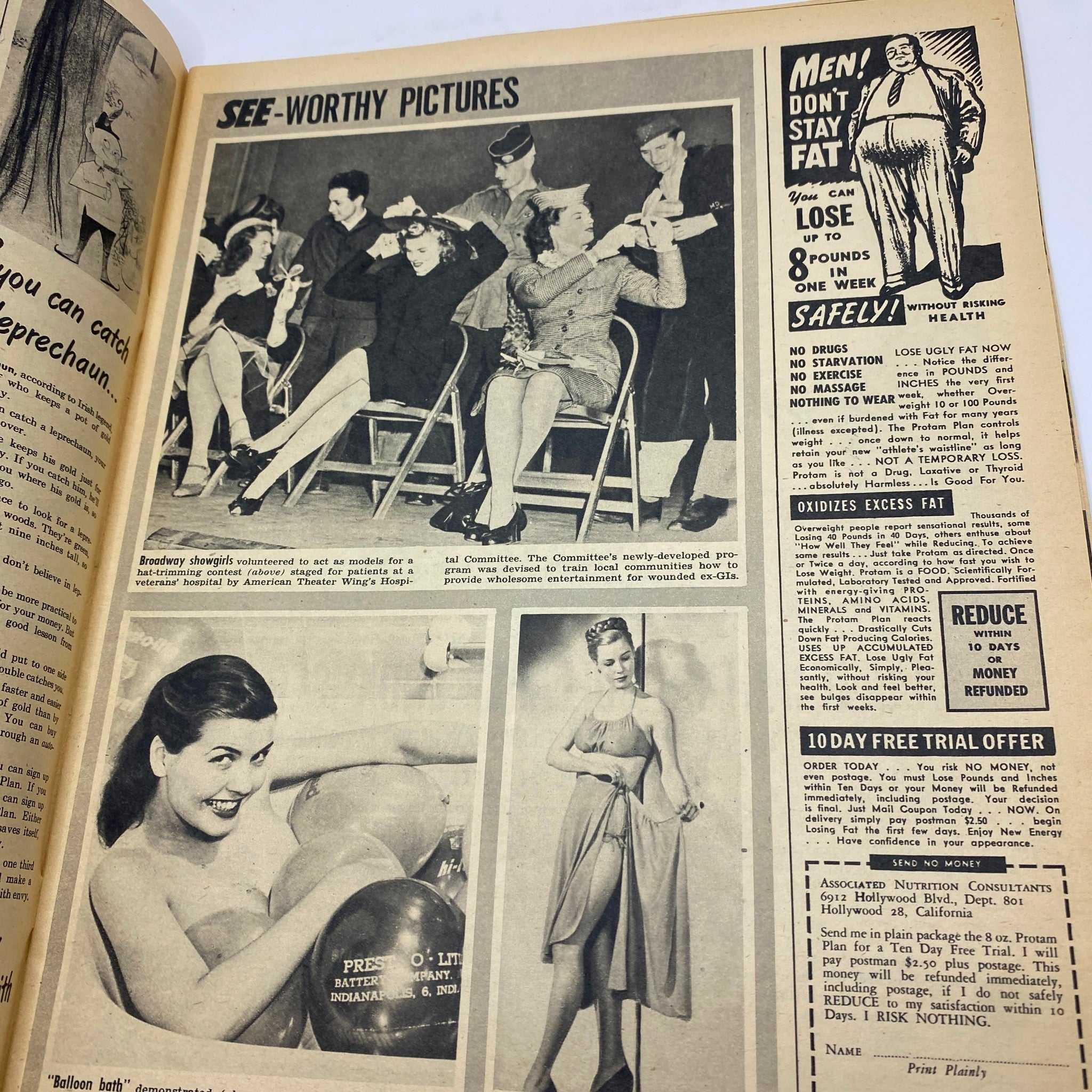 Another inside page of VTG See Magazine January 1948 showcasing vintage photography and advertisements.