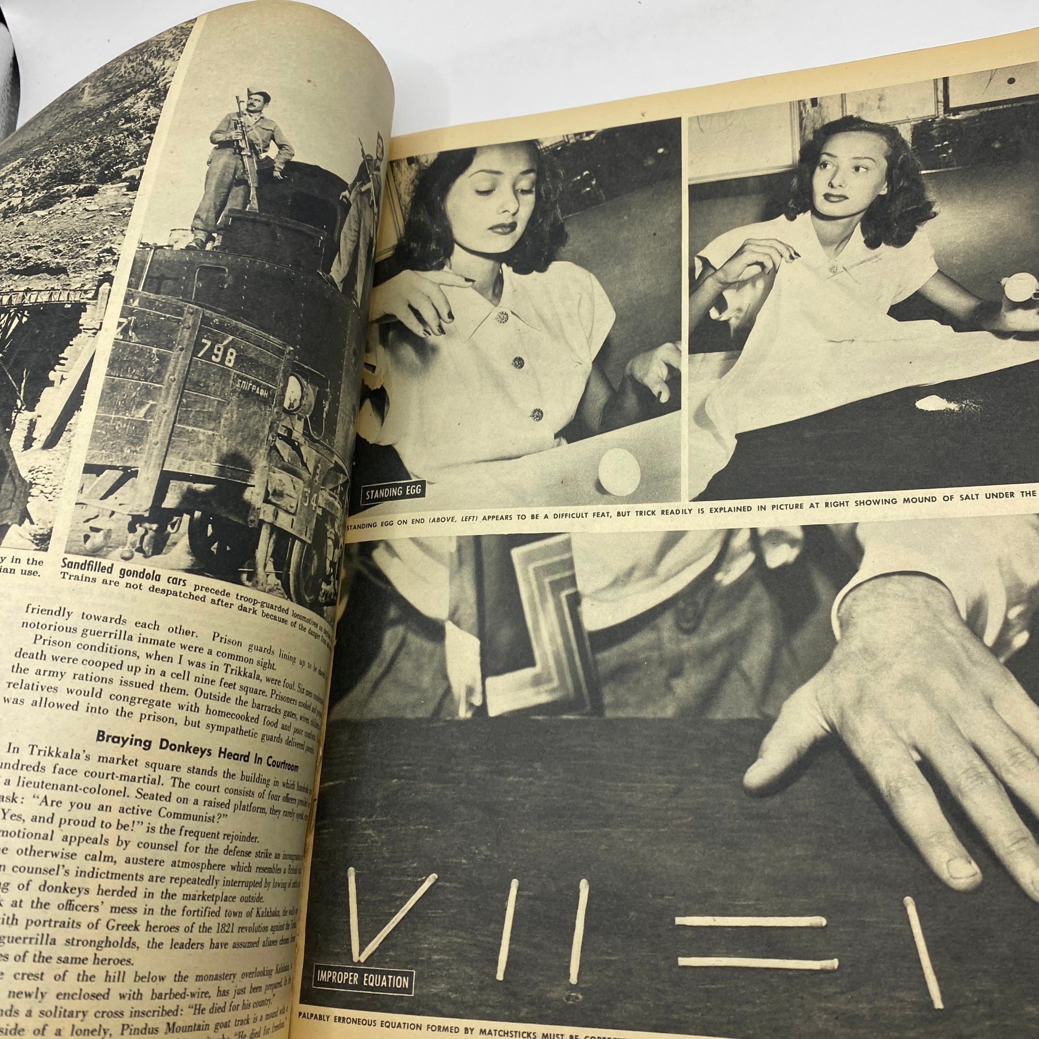 Interior pages of the VTG See Magazine January 1948 Vol 7 No. 1 exhibiting a section with scientific experiments and vintage photography.