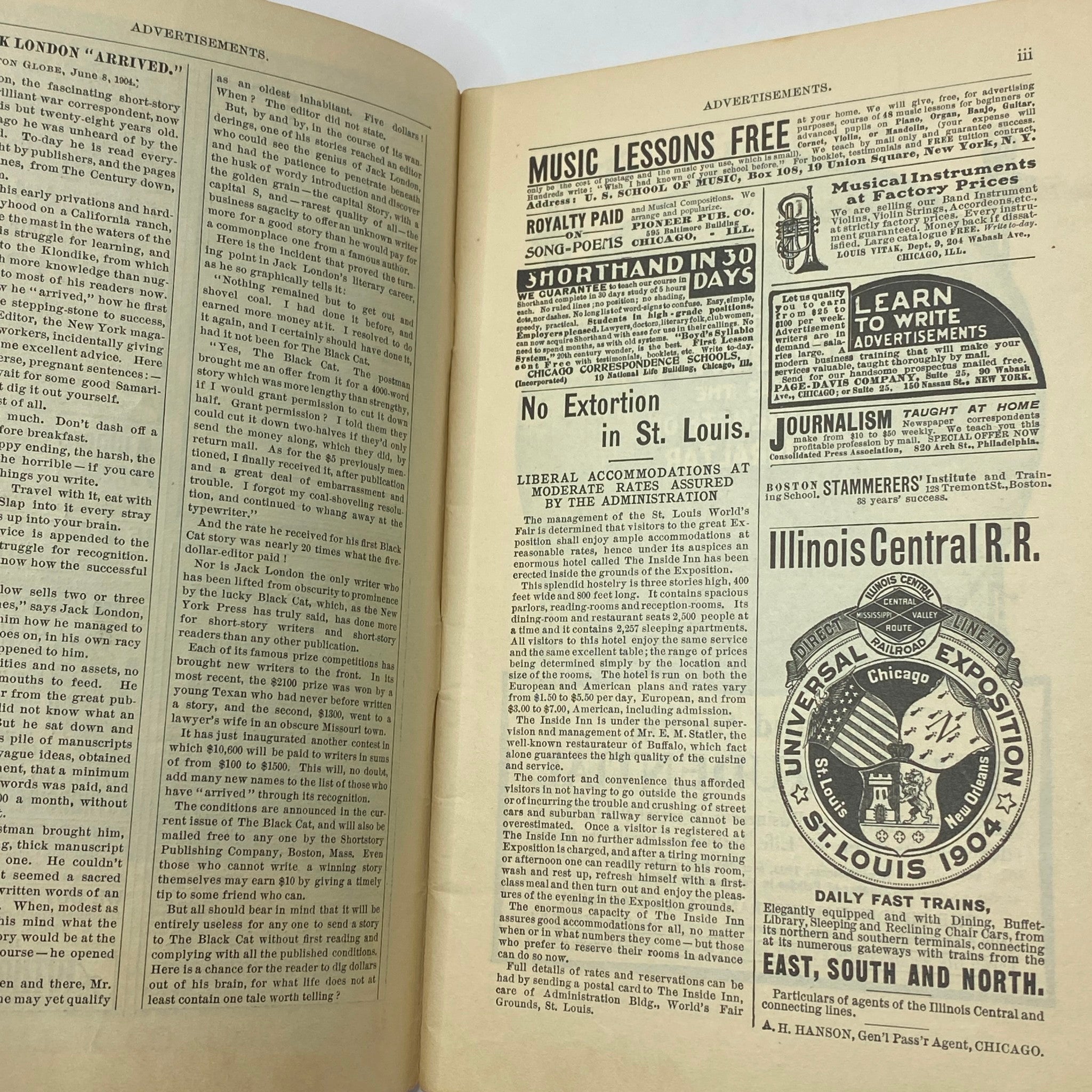 VTG The Black Cat Magazine July 1904 The Psychologist's Masterpiece No Label VG