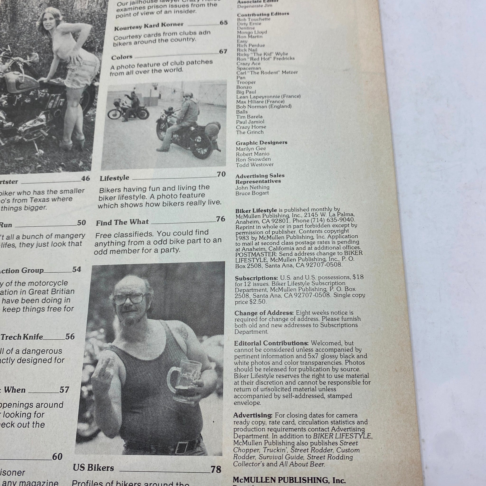 VTG Biker Lifestyle Magazine February 1983 Kent Custom Bike Show No Label