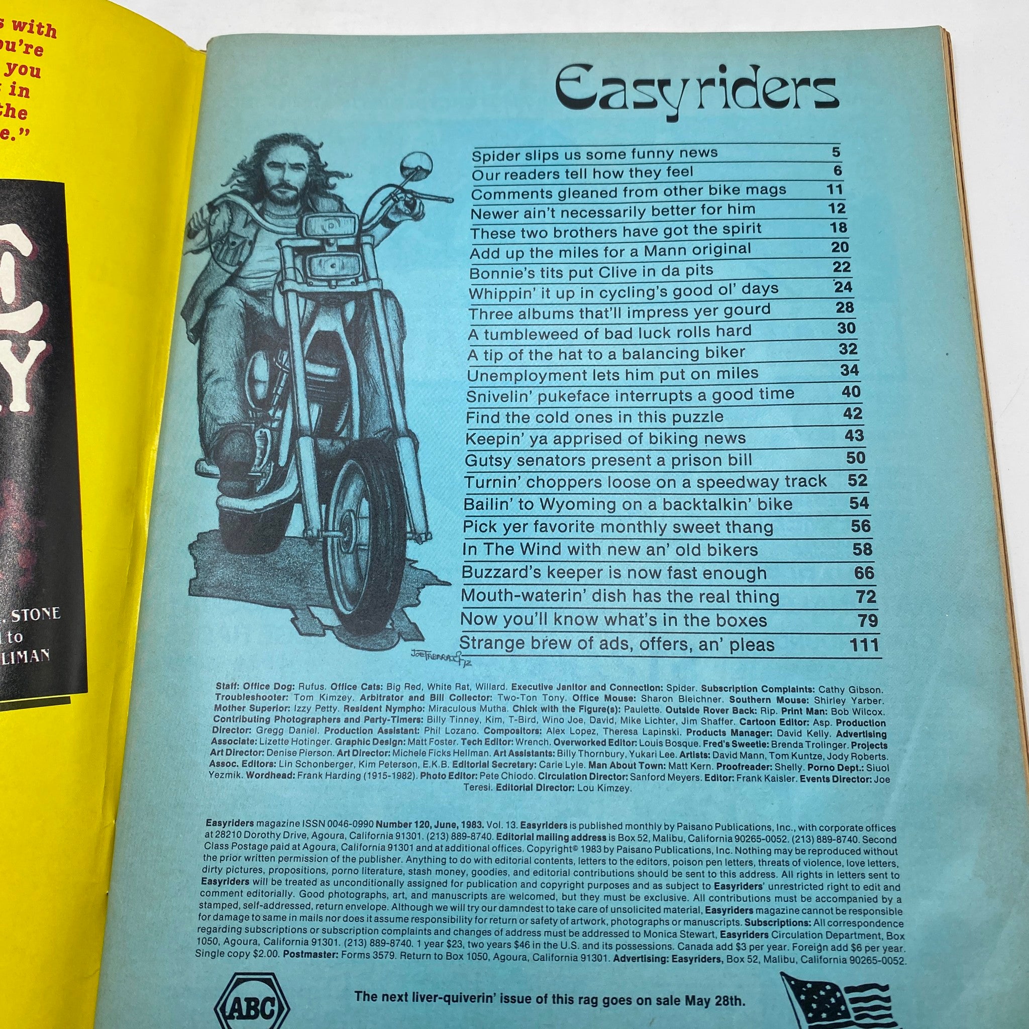 VTG Easyriders Magazine June 1983 Speedway Choppers & Eye-Poppin' Honeys