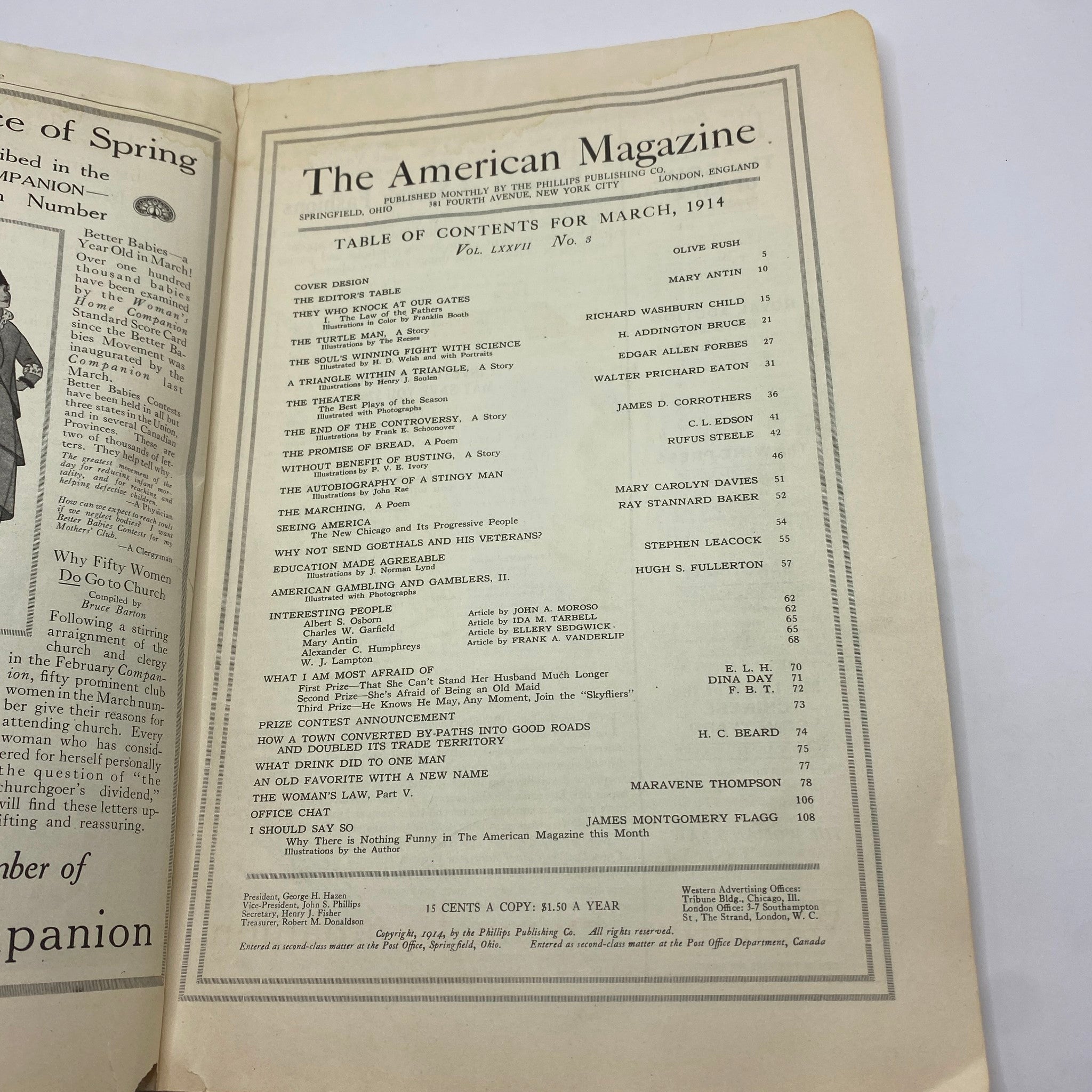 VTG The American Magazine March 1914 They Who Knock at Our Gates