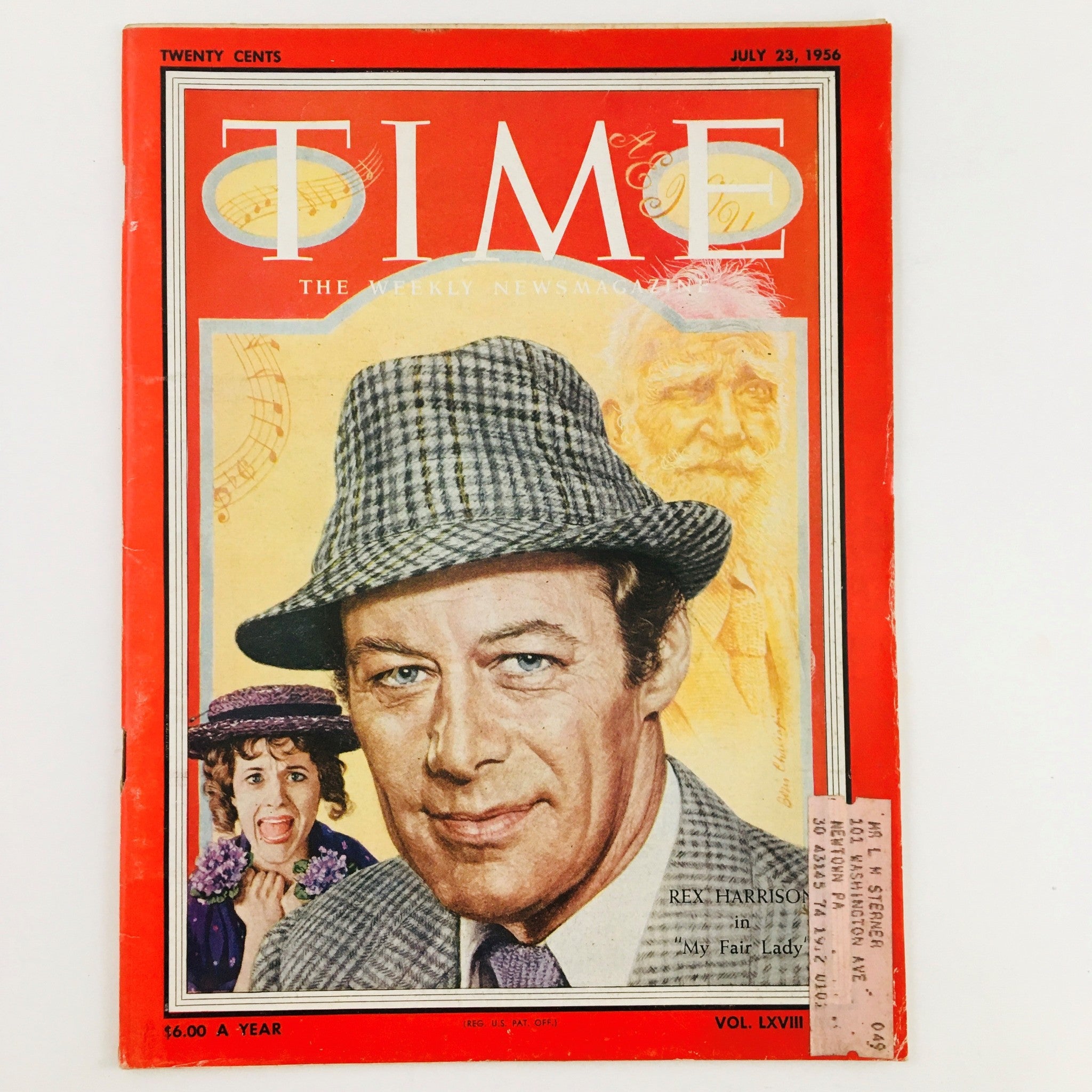 VTG Time Magazine July 23 1956 Vol. 68 No. 4 Rex Harrison in My Fair Lady