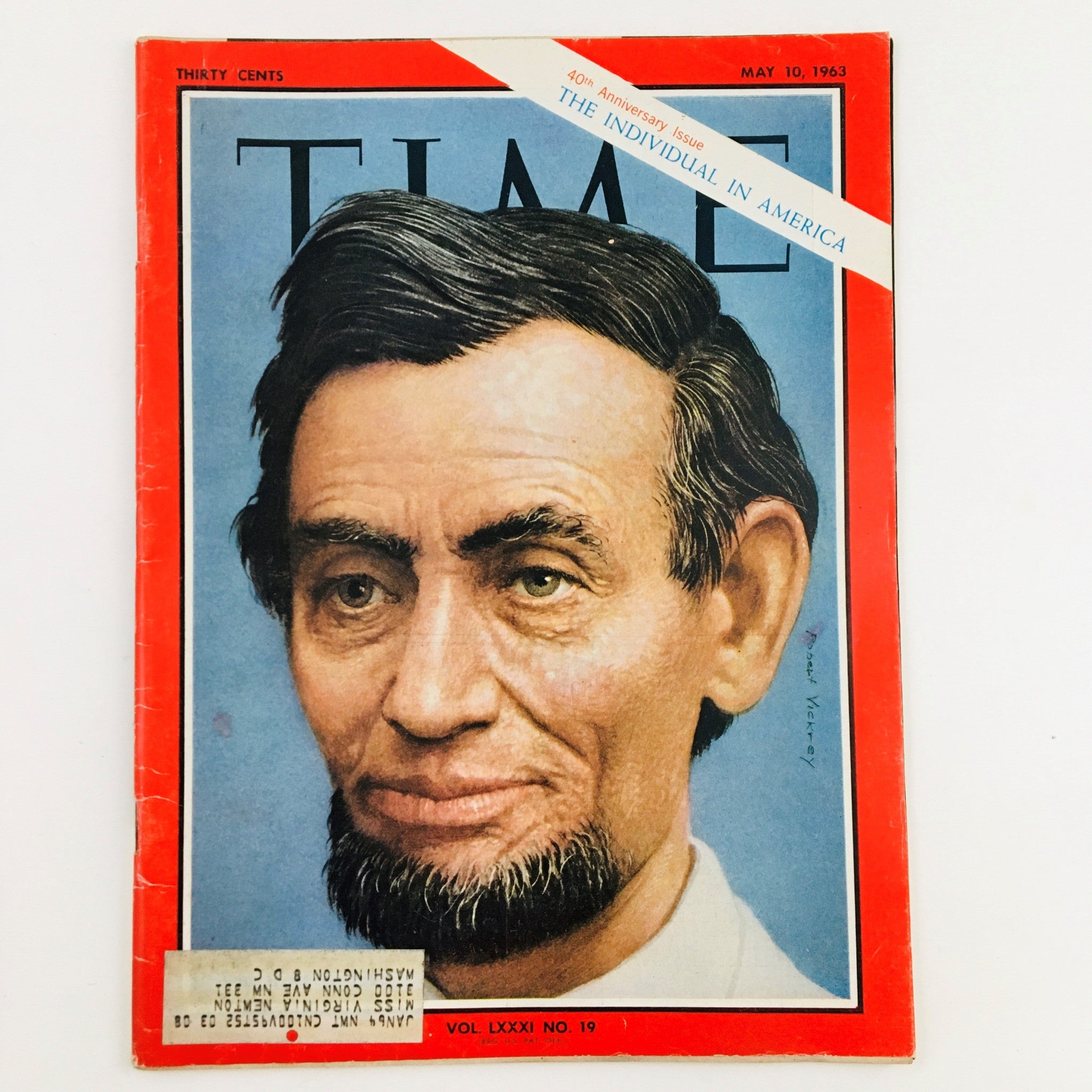 VTG Time Magazine May 10 1963 Vol. 81 #19 Abraham Lincoln Individual in America