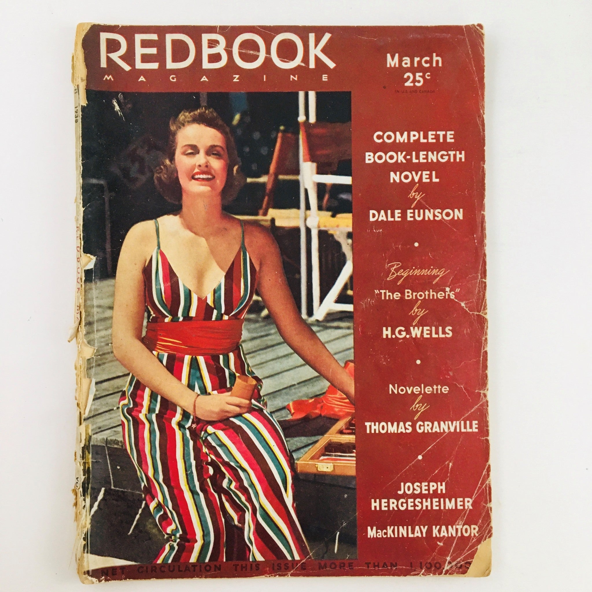 Redbook Magazine March 1938 Joseph Hergesheimer & MacKinlay Kantor No Label