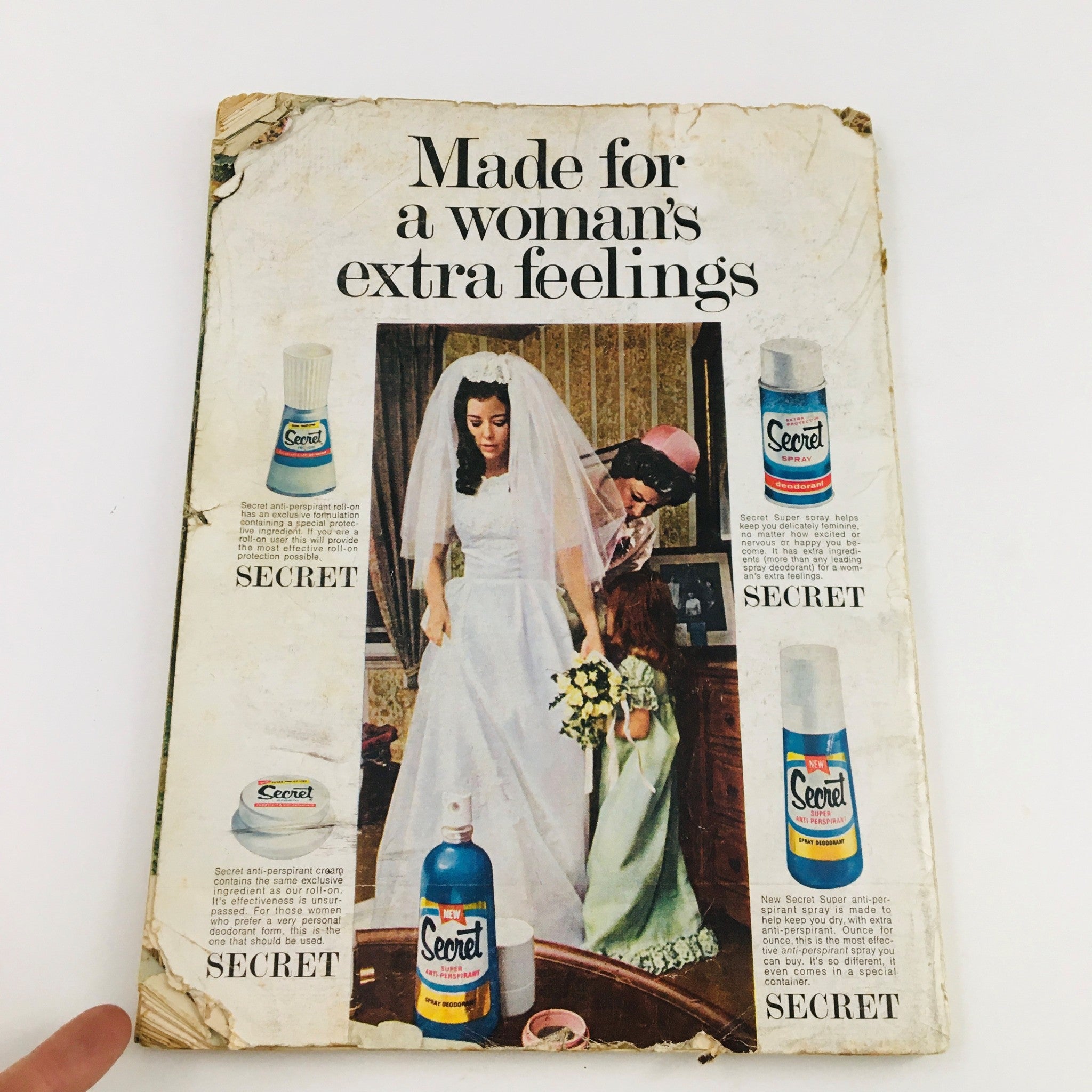 Back cover of TV Star Parade Magazine November 1979 featuring advertisements for Secret anti-perspirant with a wedding theme.