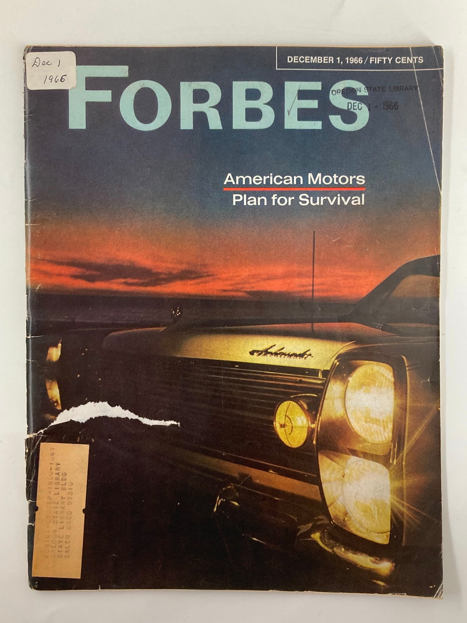 VTG Forbes Magazine December 1 1966 American Motors Plan for Survival