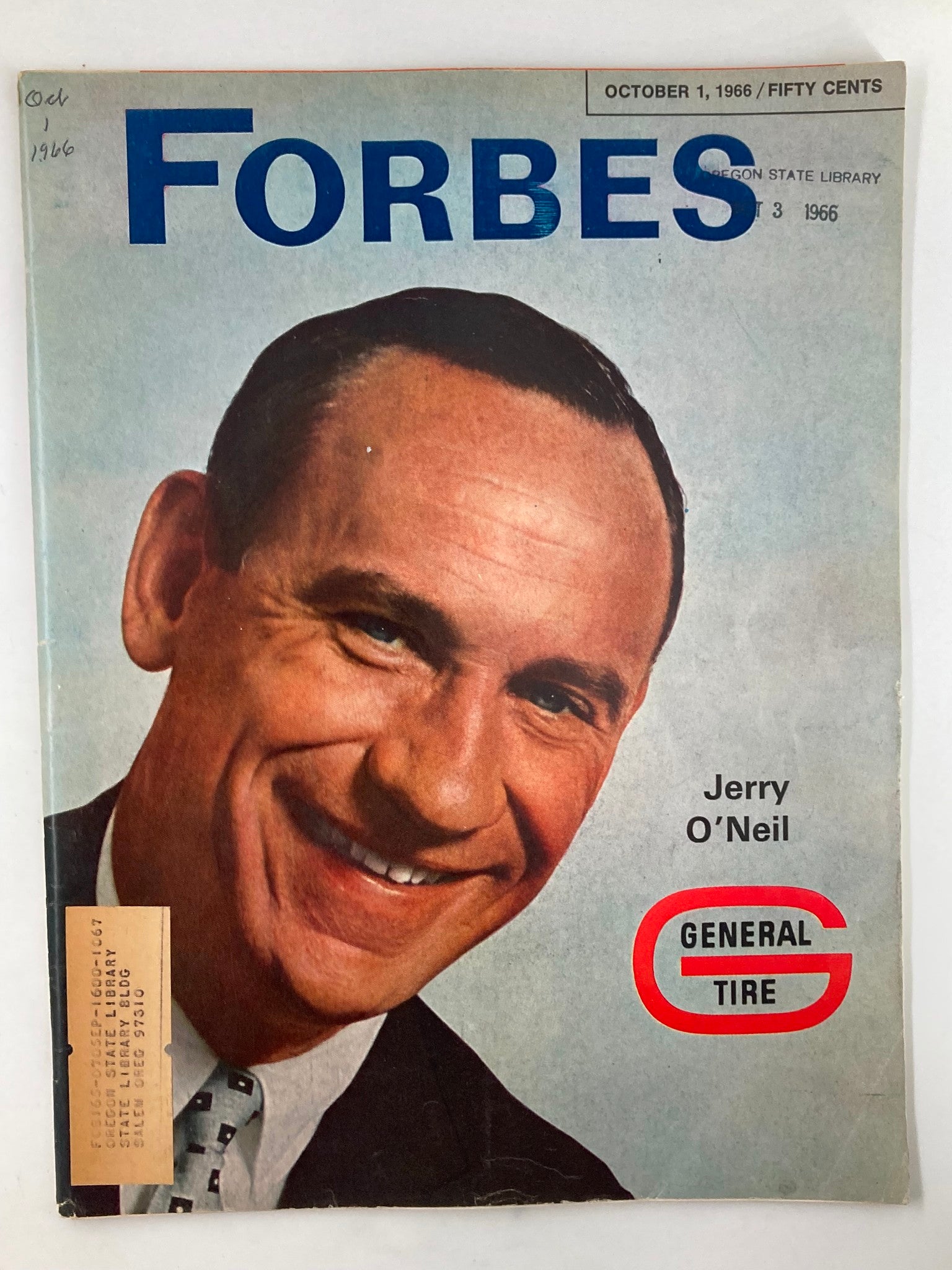 VTG Forbes Magazine October 1 1966 Jerry O'Neil General Tire