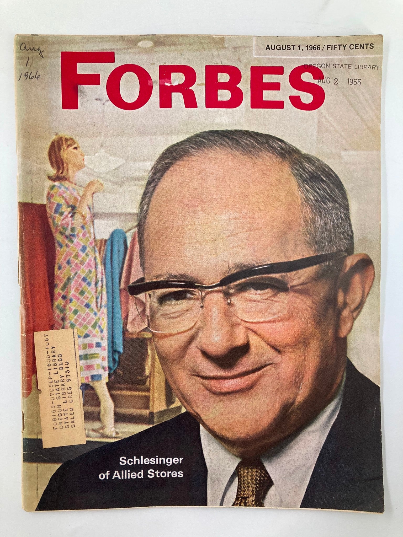 VTG Forbes Magazine August 1 1966 Theodore Schlesinger of Allied Stores