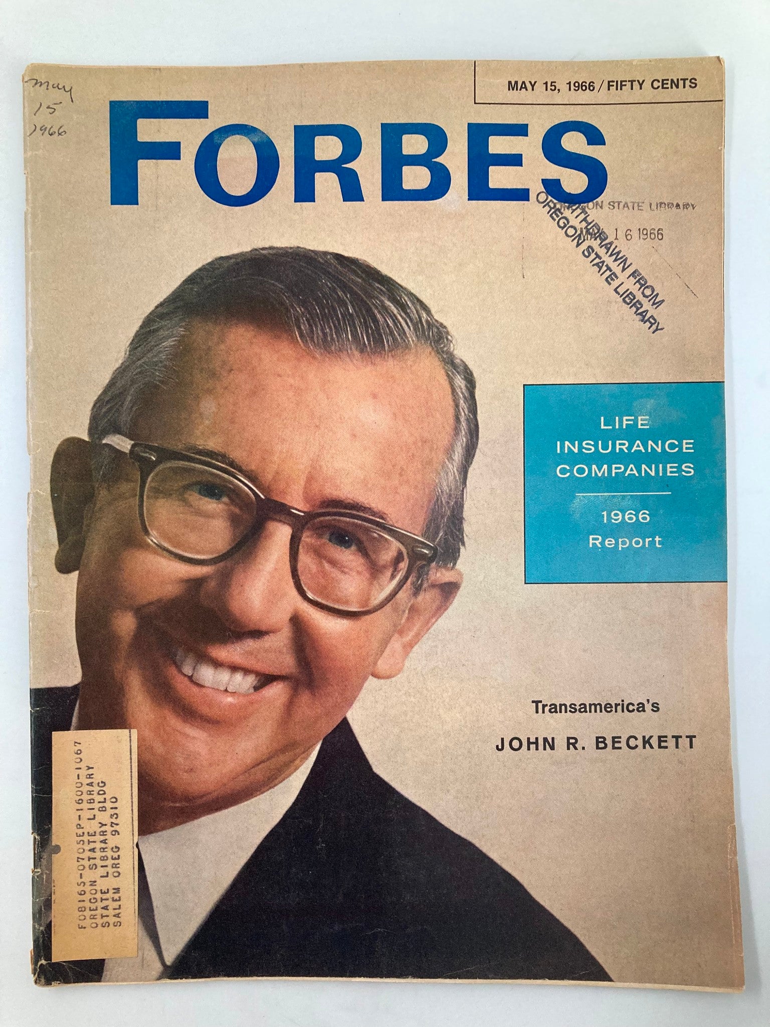 VTG Forbes Magazine May 15 1966 Transamerica's John R. Beckett