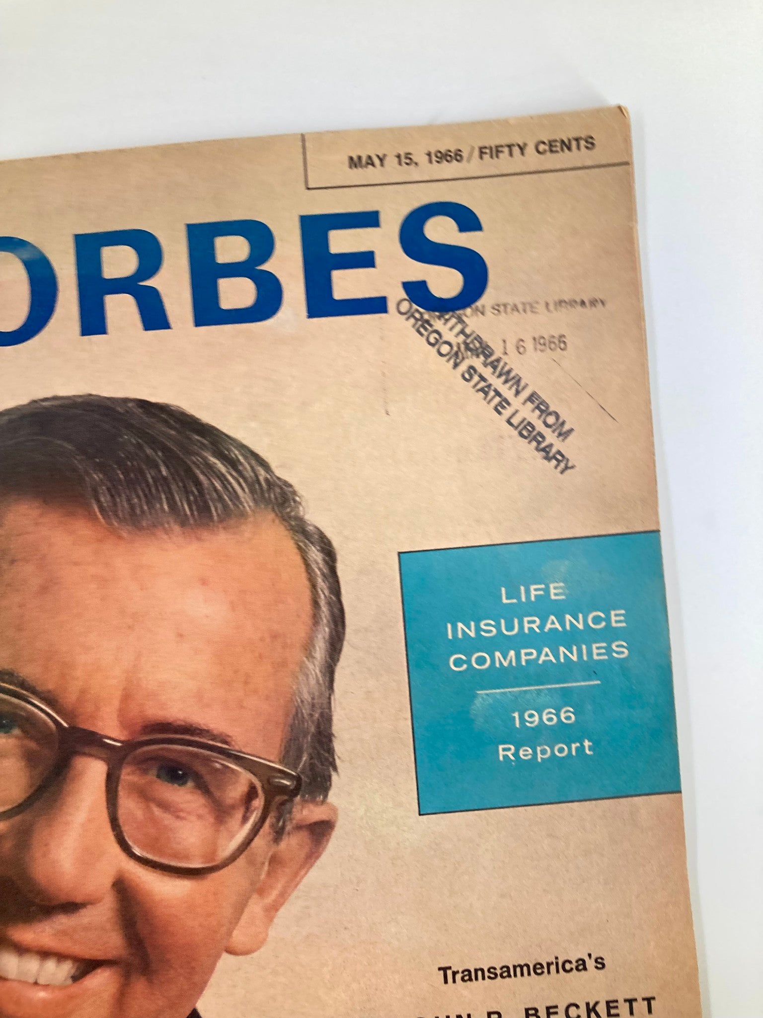 VTG Forbes Magazine May 15 1966 Transamerica's John R. Beckett