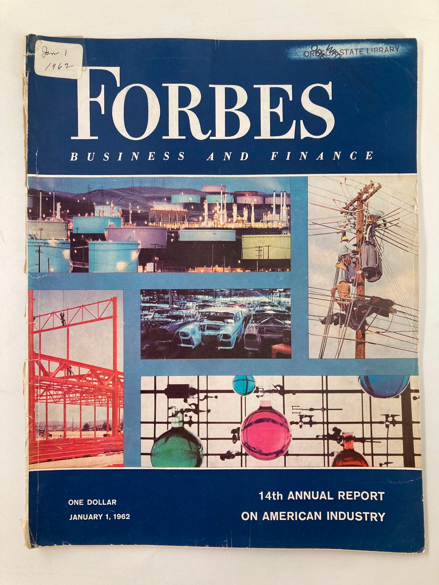 VTG Forbes Magazine January 1 1962 5 Major Segments American Industry No Label