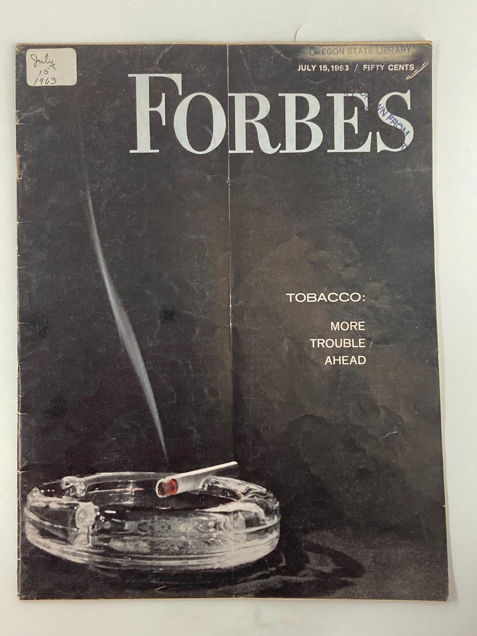 VTG Forbes Magazine July 15 1963 Tobacco More Trouble Ahead No Label