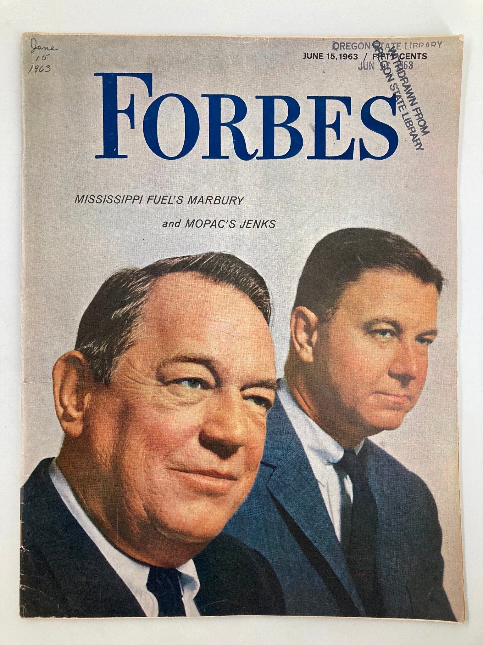 VTG Forbes Magazine June 15 1963 Marbury and Mopac's Jenks No Label